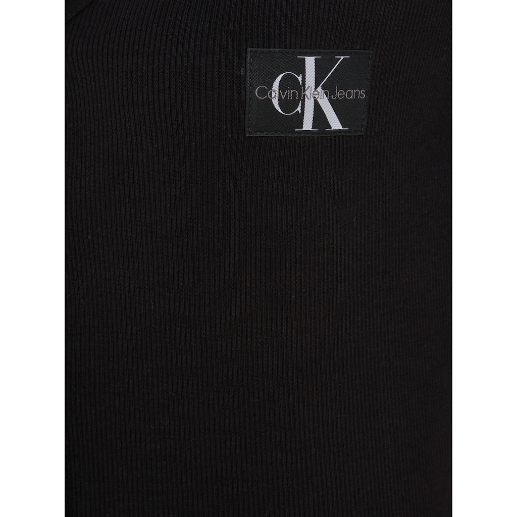 Calvin Klein Jeans Jerseykleid »LABEL LONG SLEEVE RIB DRESS«