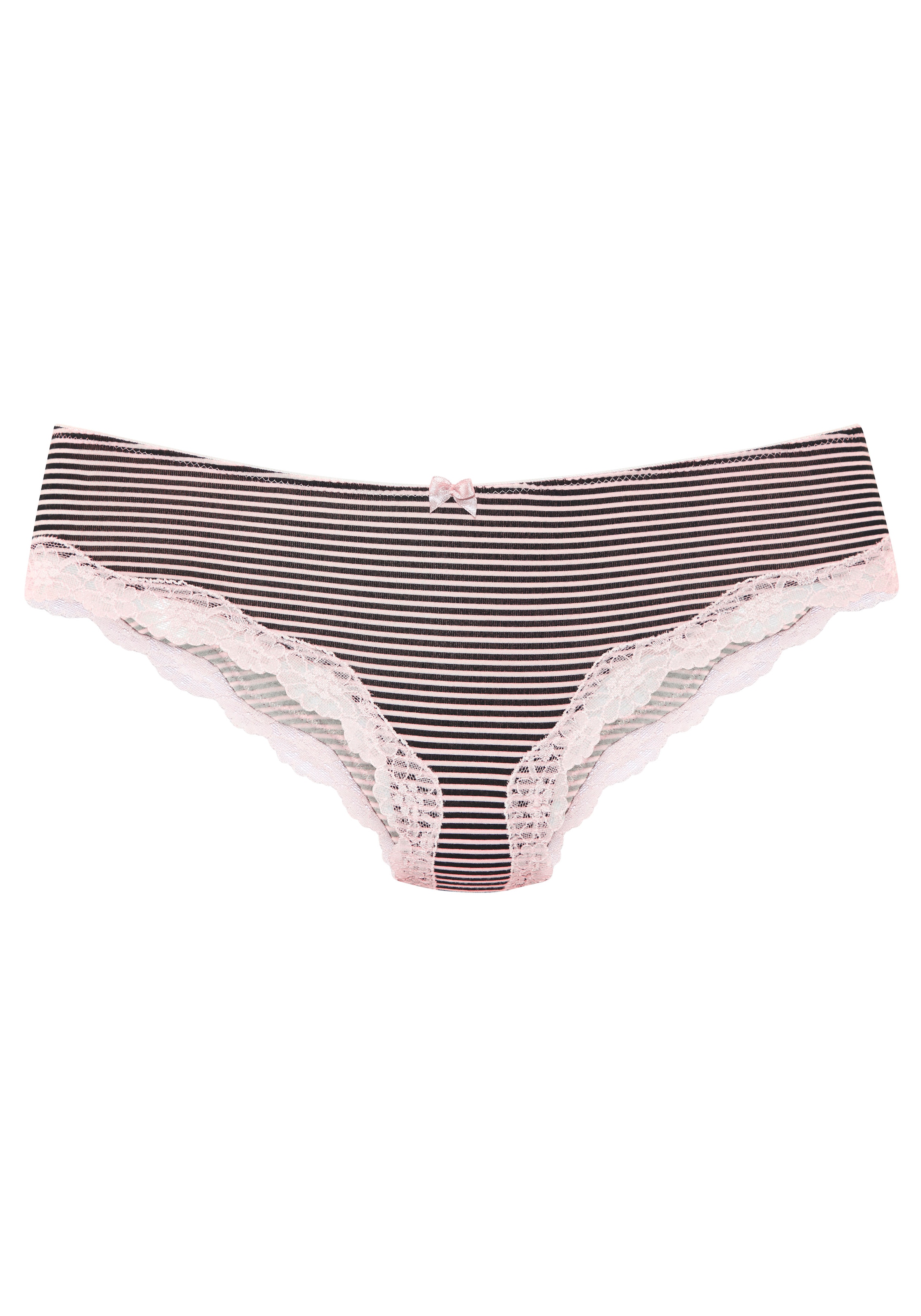 LASCANA Slip 3er-Pack,  aus elastischer Baumwolle mit zarter Spitze