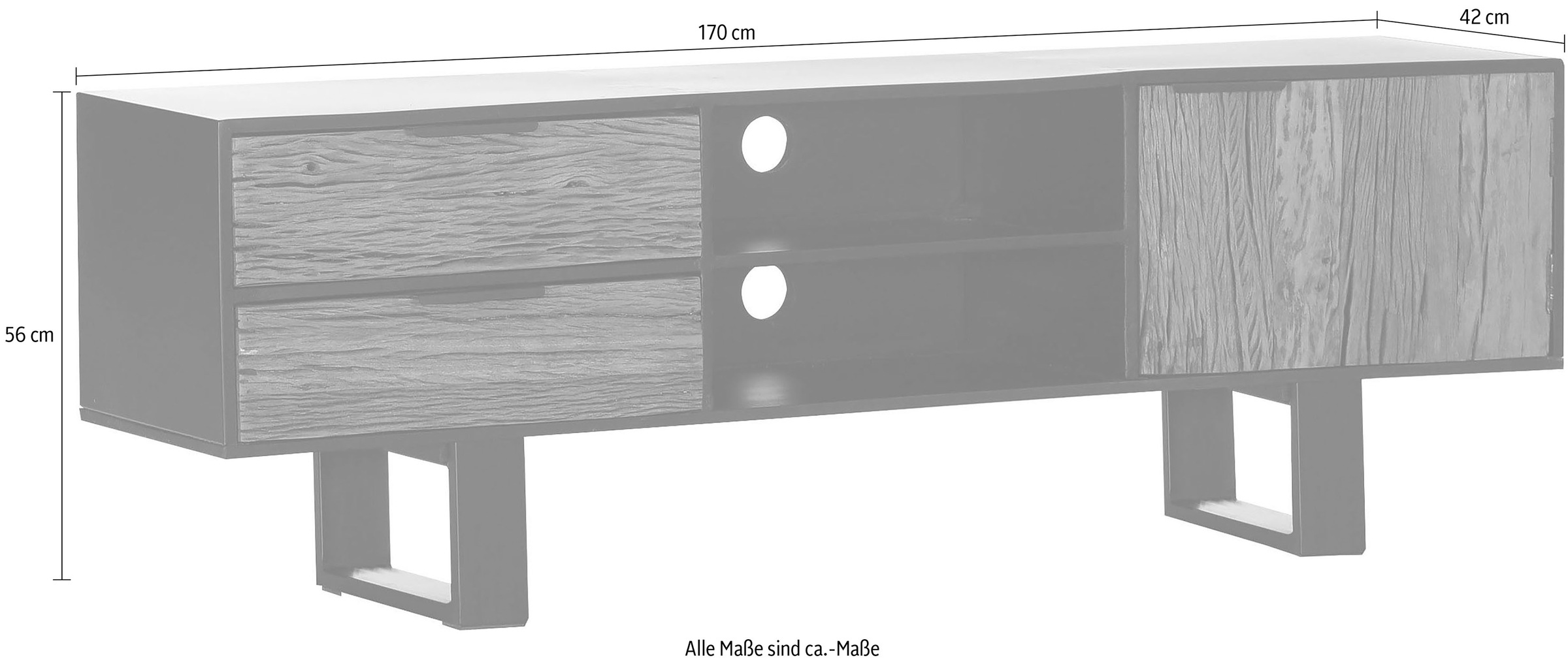 Gutmann Factory Lowboard »Magic«, Kommode aus recyceltem Altholz, TV-Board