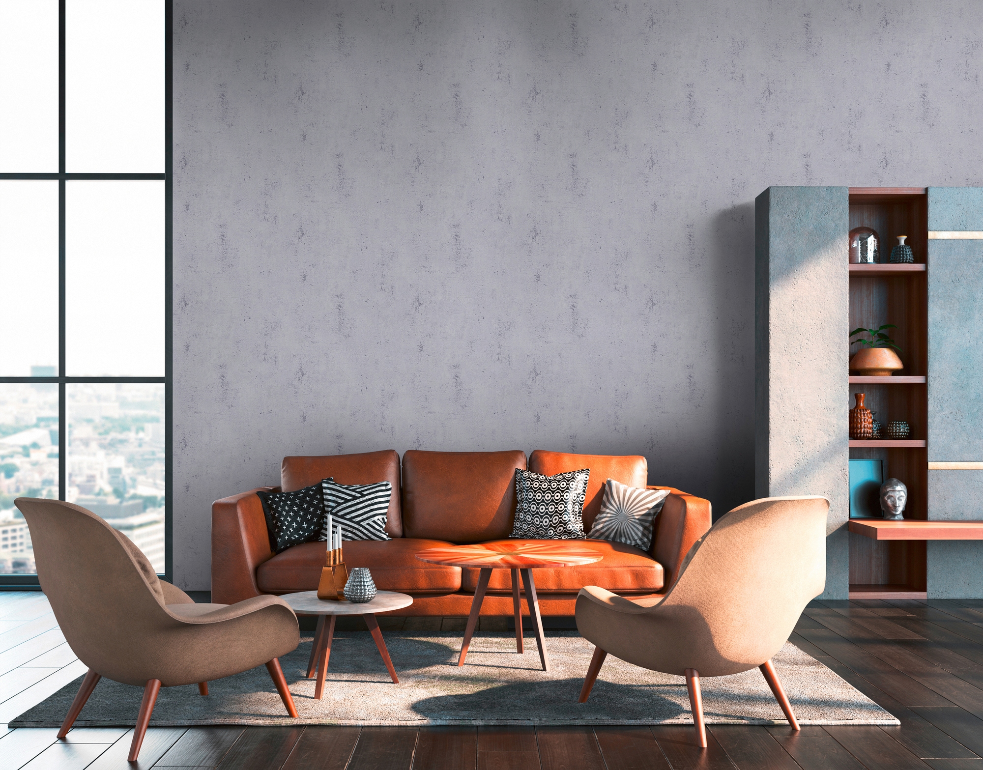 living walls Vliestapete »Metropolitan Stories, Ava New York« Motiv | Strukturmuster | gemustert leicht strukturiert Unitapete Tapete Betonoptik Tapeten Wohnzimmer Schlafzimmer Küche Flur