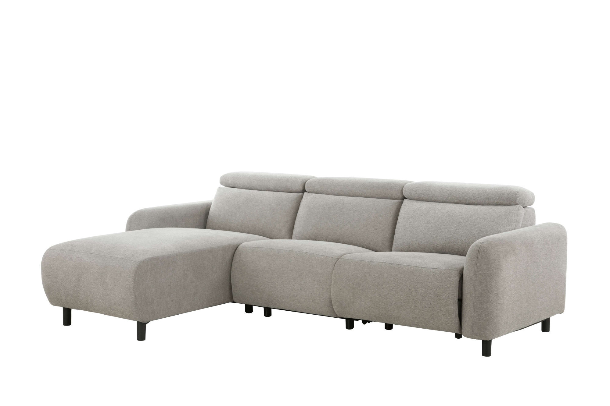 Home affaire Ecksofa »SKAANE Struktur, L-Form, 274 cm, manuelle u. elektrische Funktion,«, rundes Design, Kopfteilverstellung, Federkernpolsterung