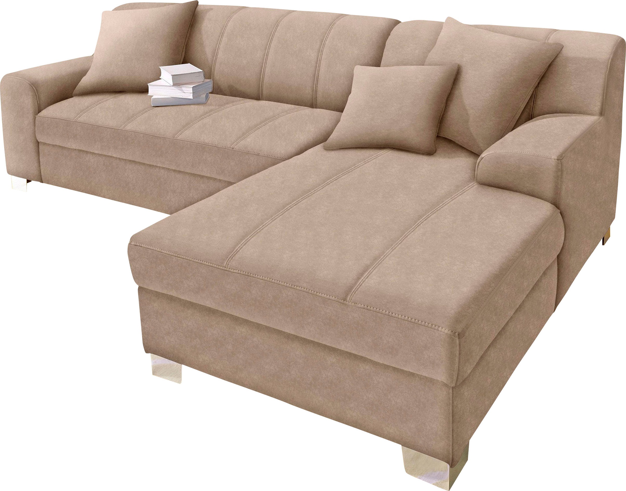 DOMO collection Ecksofa »Turah incl. Zierkissen, moderne Steppung, auch in günstig online kaufen