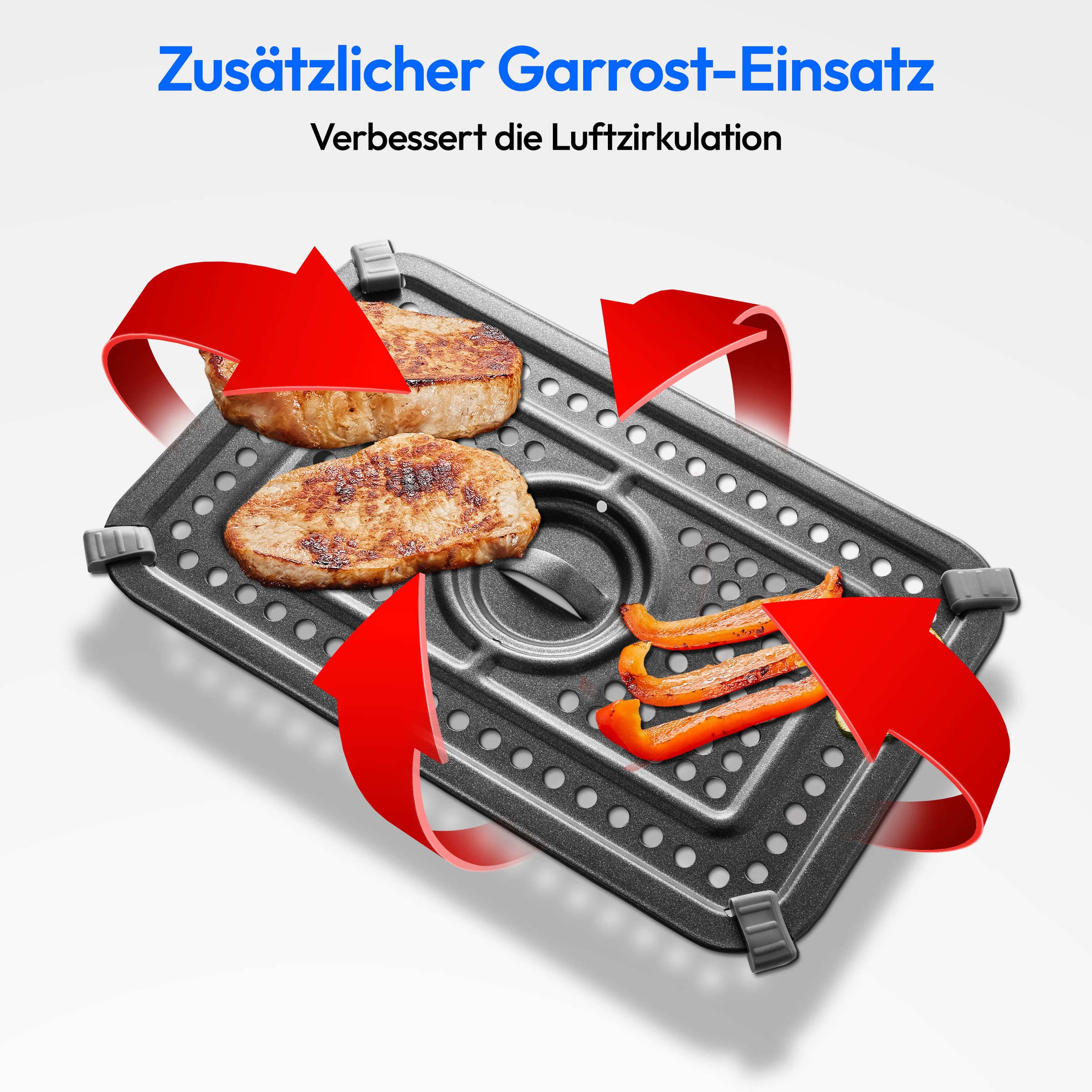 Medion® Heißluftfritteuse »P20 XL (MD 11760) 8,7 L Korbvolumen, 9 Automatikprogramme, Dual Cook«, 2400 W, Temperatur 50 - 200 °C, ILAG Beschichtung, Sync-Finish