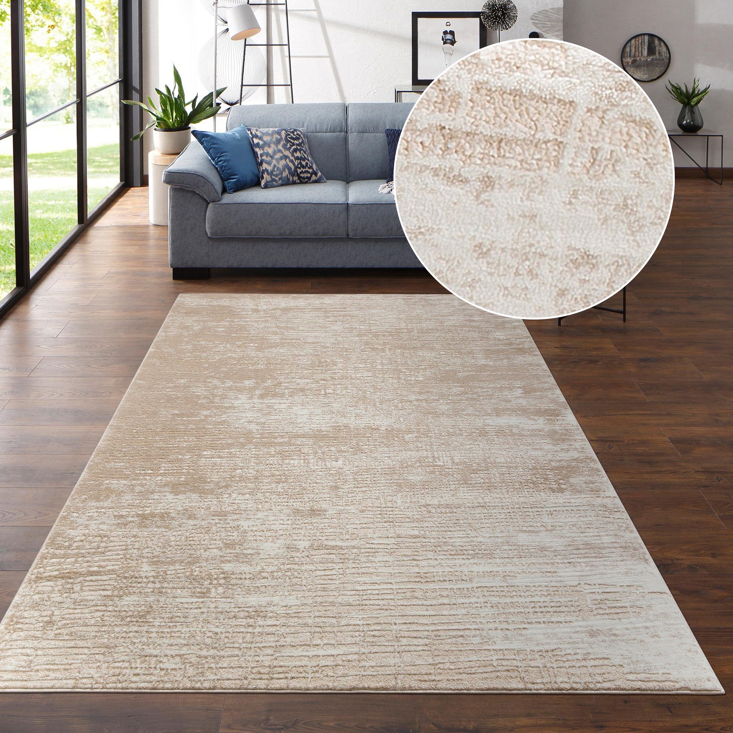 my home Teppich »Ariano, dezenter Glanz mit Hoch-Tief-Struktur« rechteckig günstig online kaufen