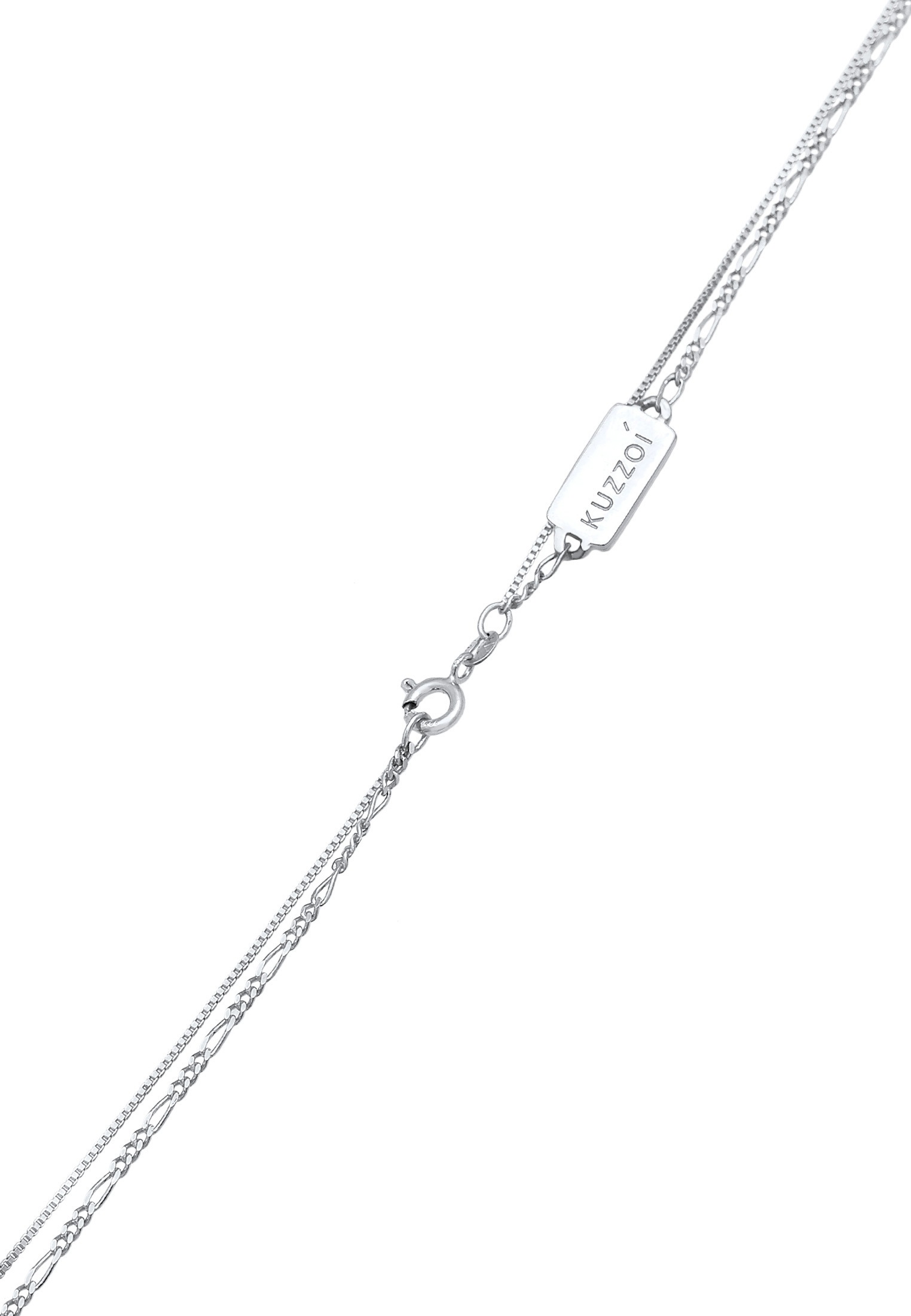 Kuzzoi Kette mit Anhänger »Herren Layer Figaro Venezianer Plättchen 925 Silber«