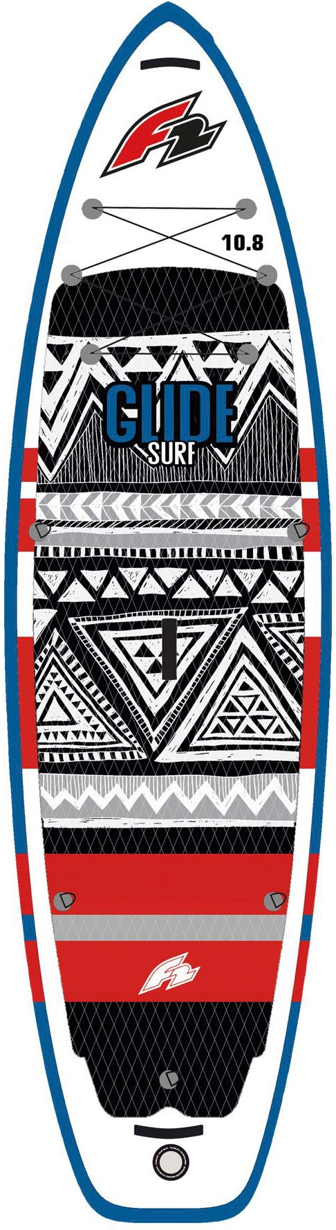 F2 SUP-Board »Glide Surf 10,8 red«, (Packung, 5 tlg.)