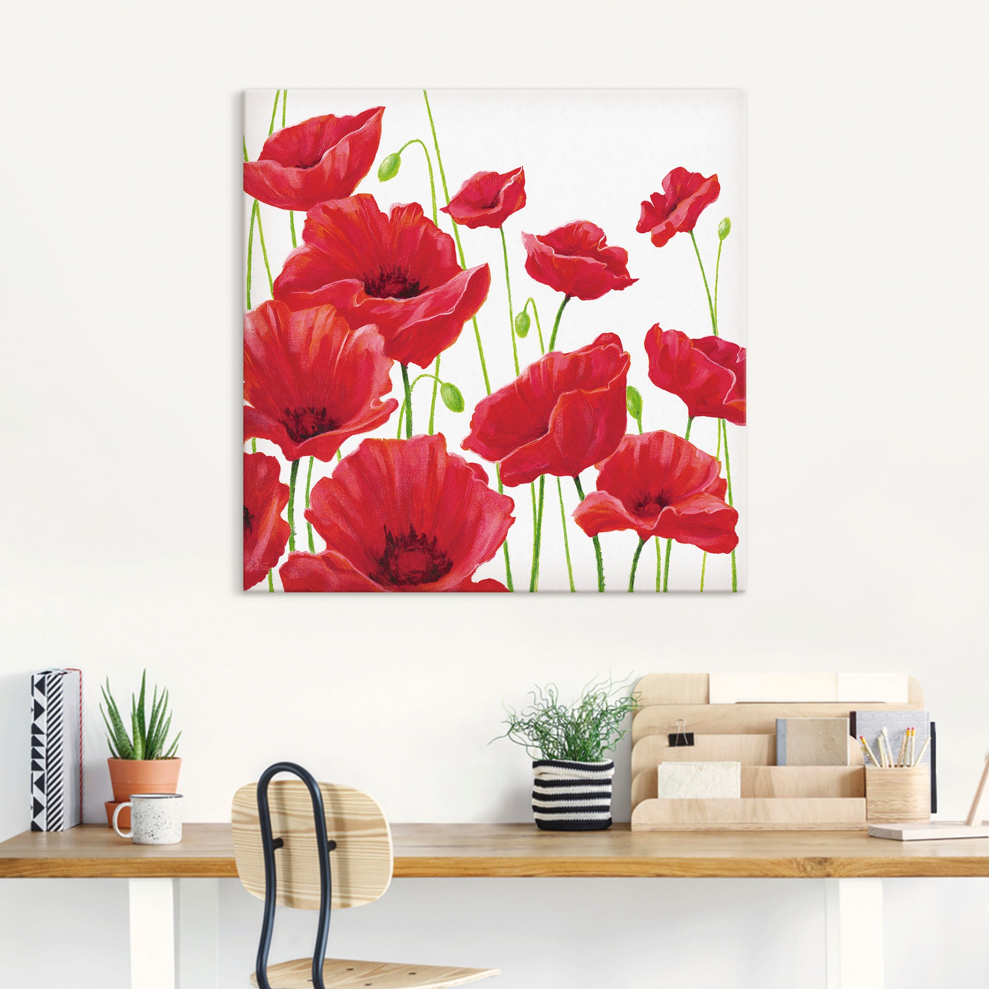 Artland Wandbild »Rote Mohnblumen I«, Blumen, (1 St.), als Alubild, Outdoor günstig online kaufen