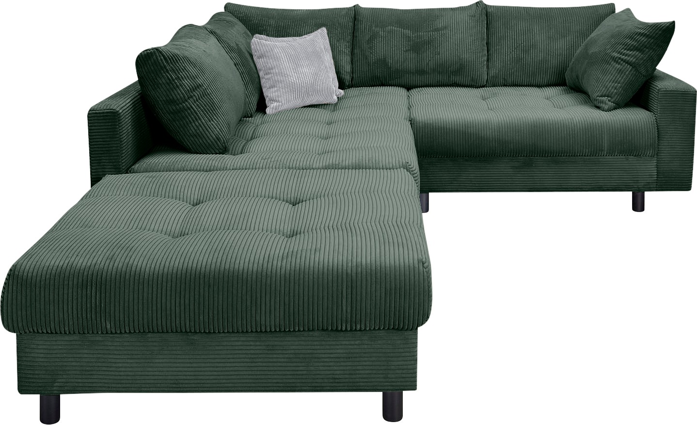COLLECTION AB Ecksofa »Toni L-Form, B: 215 cm« mit Hocker & 2 Zierkissen, F günstig online kaufen