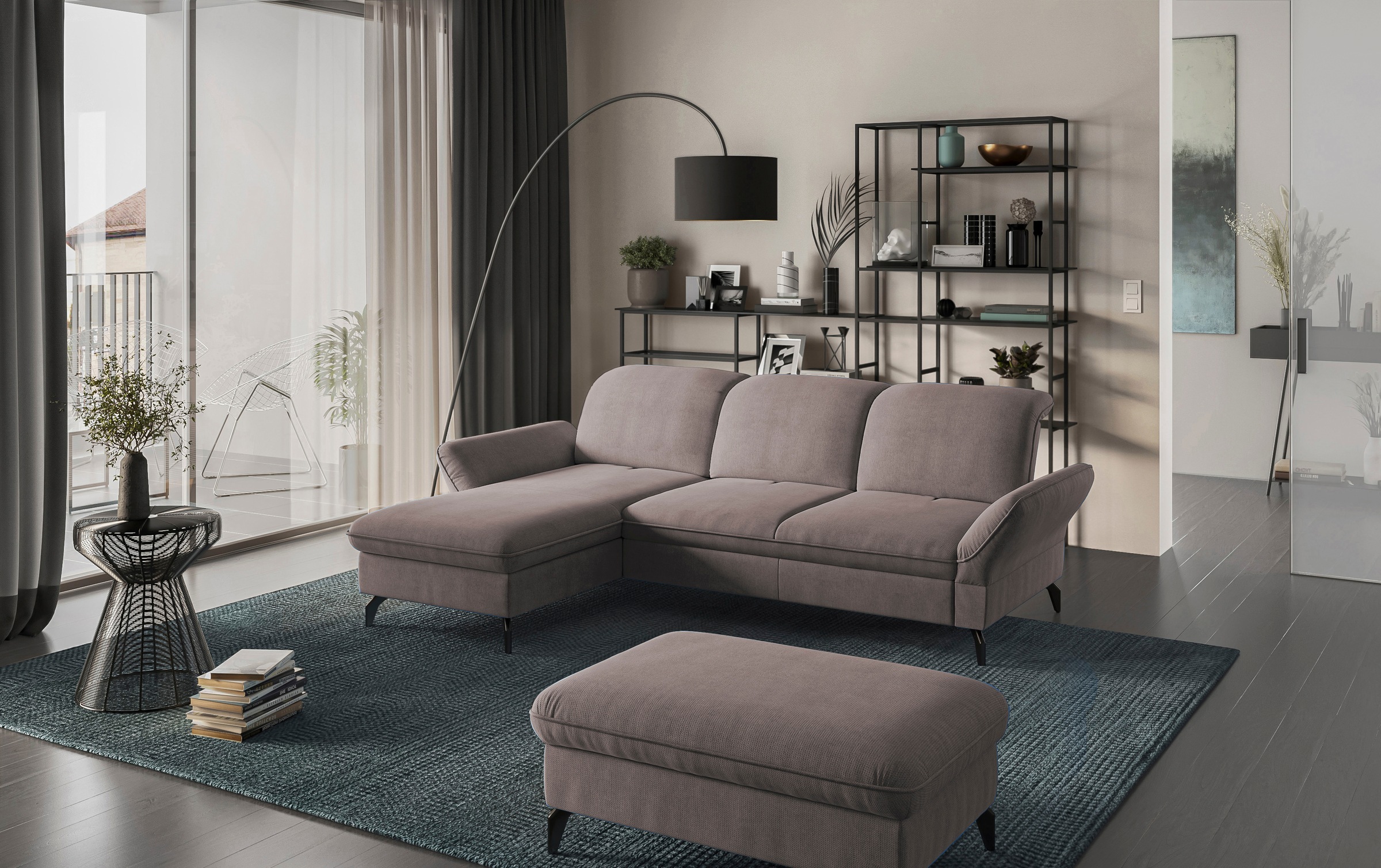 sit&more Ecksofa "Leandro L-Form" Wahlweise mit Bett-, Kopfteil - und Armle günstig online kaufen
