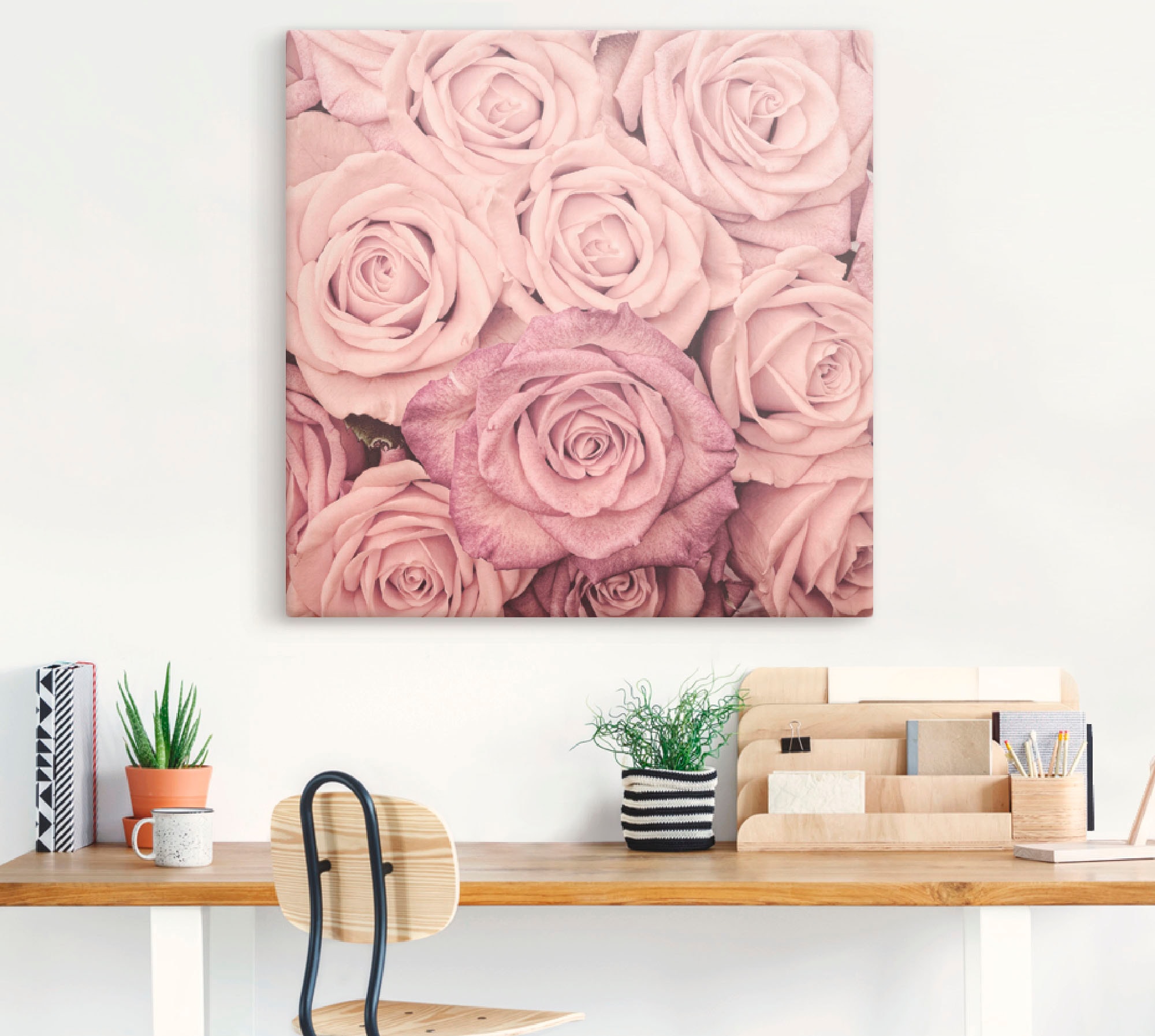 Artland Wandbild "Rosen", Blumen, (1 St.), als Leinwandbild, Wandaufkleber günstig online kaufen