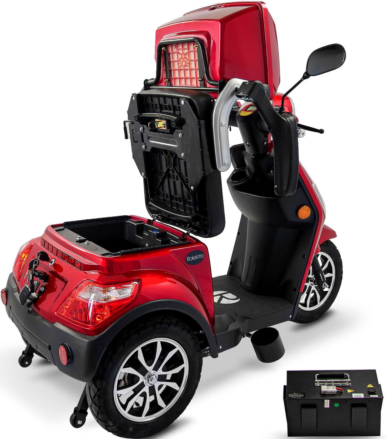 Rolektro Elektromobil »Rolektro E-Trike 15 V.3 Lithium«, (mit Topcase)