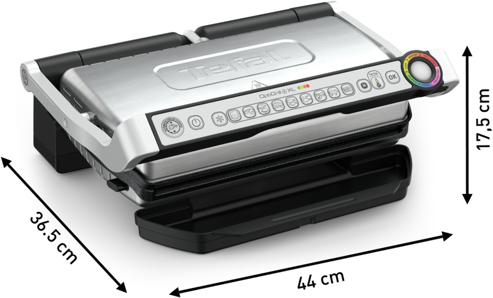 Tefal Kontaktgrill »OptiGrill+ XL inkl. Backschale, manueller Modus mit 4 Temperaturen«, 2000 W, 9 automatische Kochprogramme, spülmaschinengeeignete Platten, GC724D