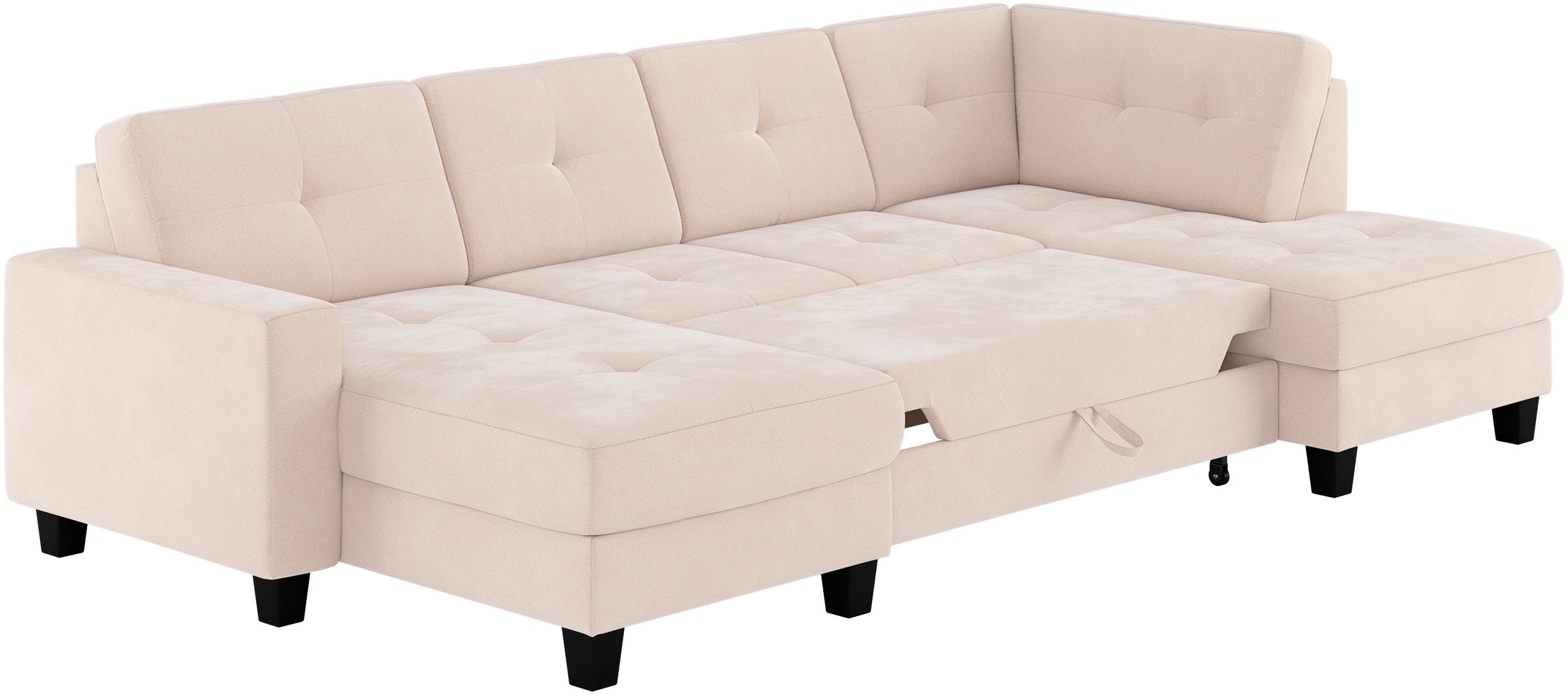 Places of Style Wohnlandschaft »Varese«, Kreuznaht in beige