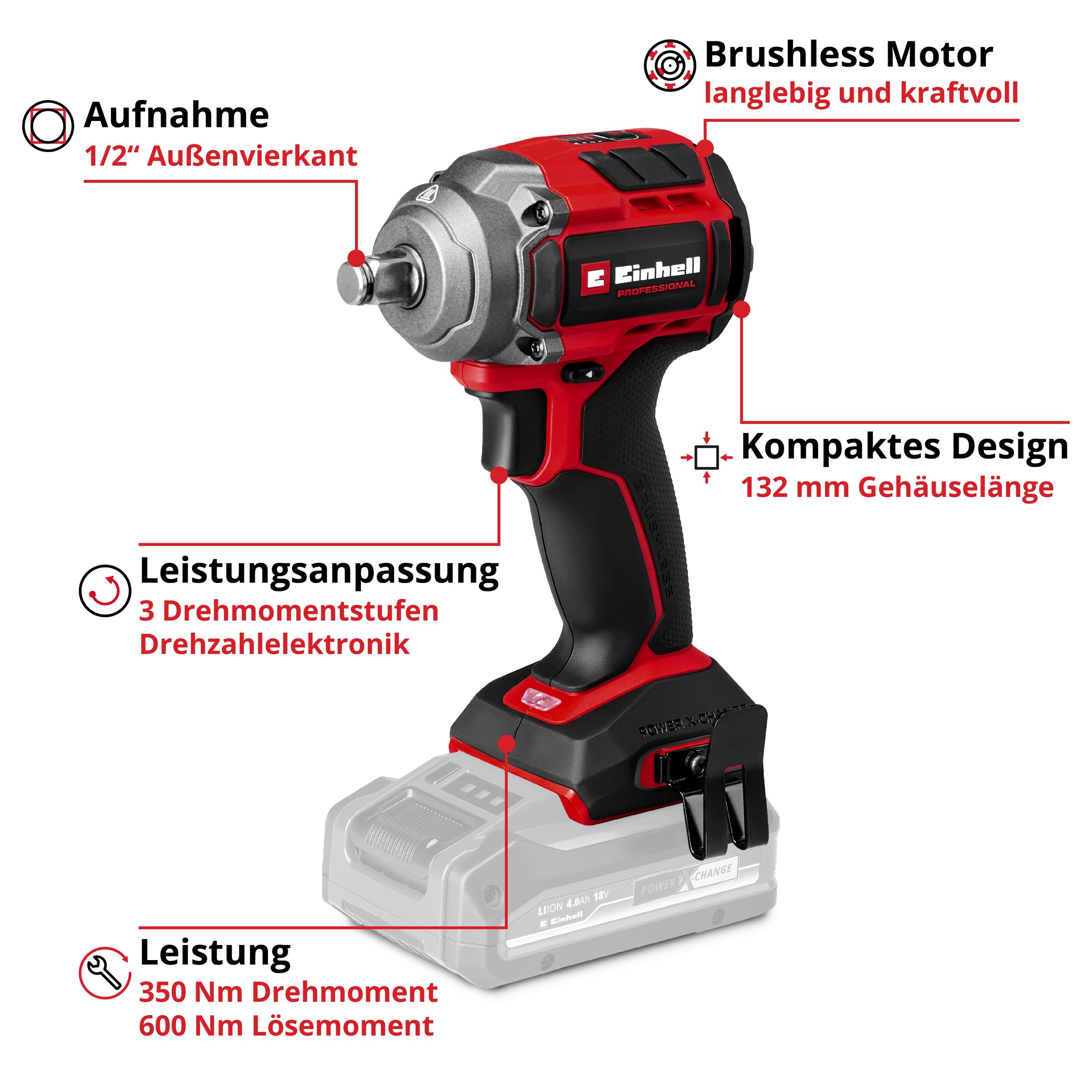 Einhell Akku-Schlagschrauber »PROFESSIONAL Maschinen-Set TP-CW 18/350-C + C günstig online kaufen