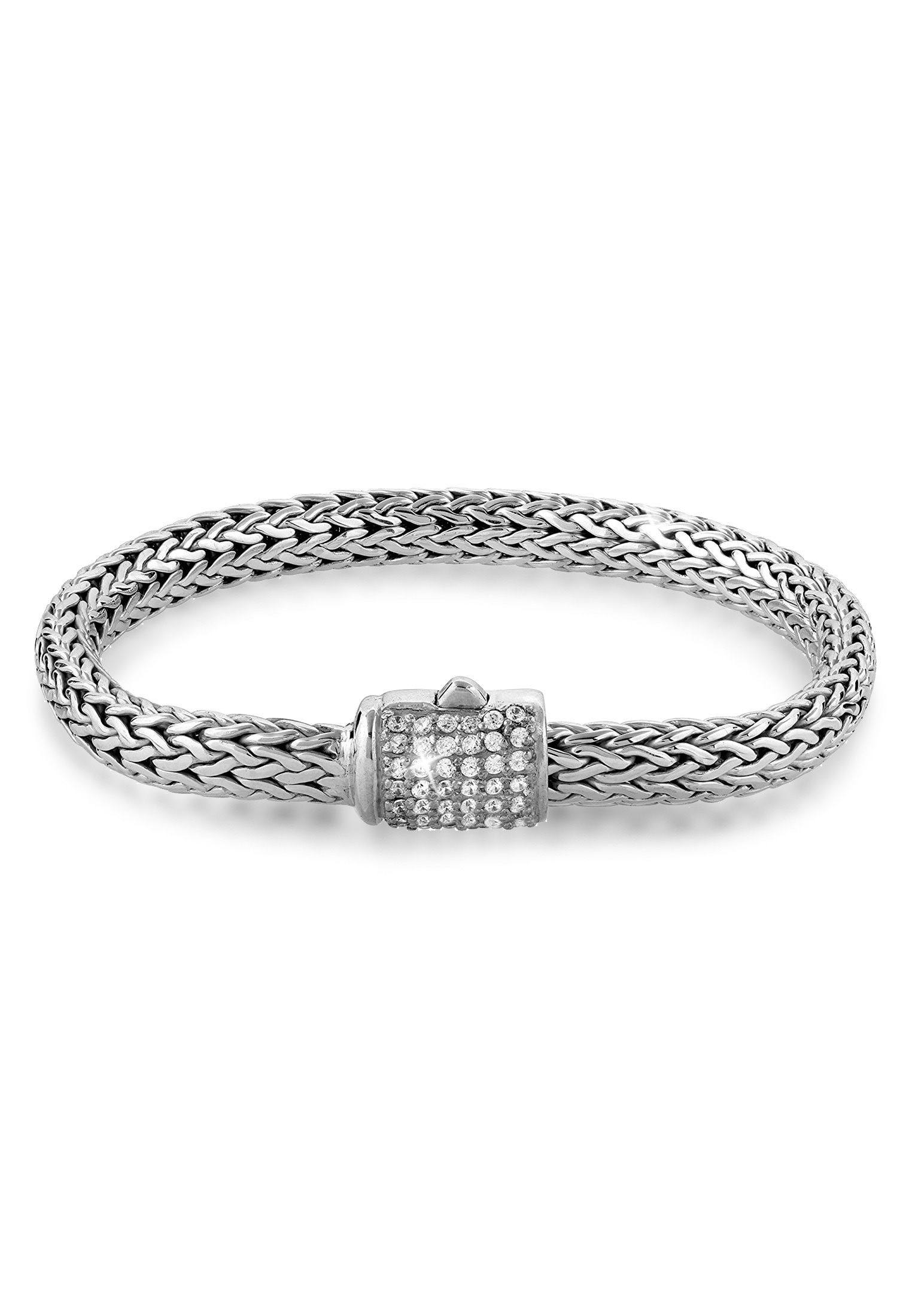Kuzzoi Armband »Gliederarmband Damen Kristalle Silber« Zirkonia 925