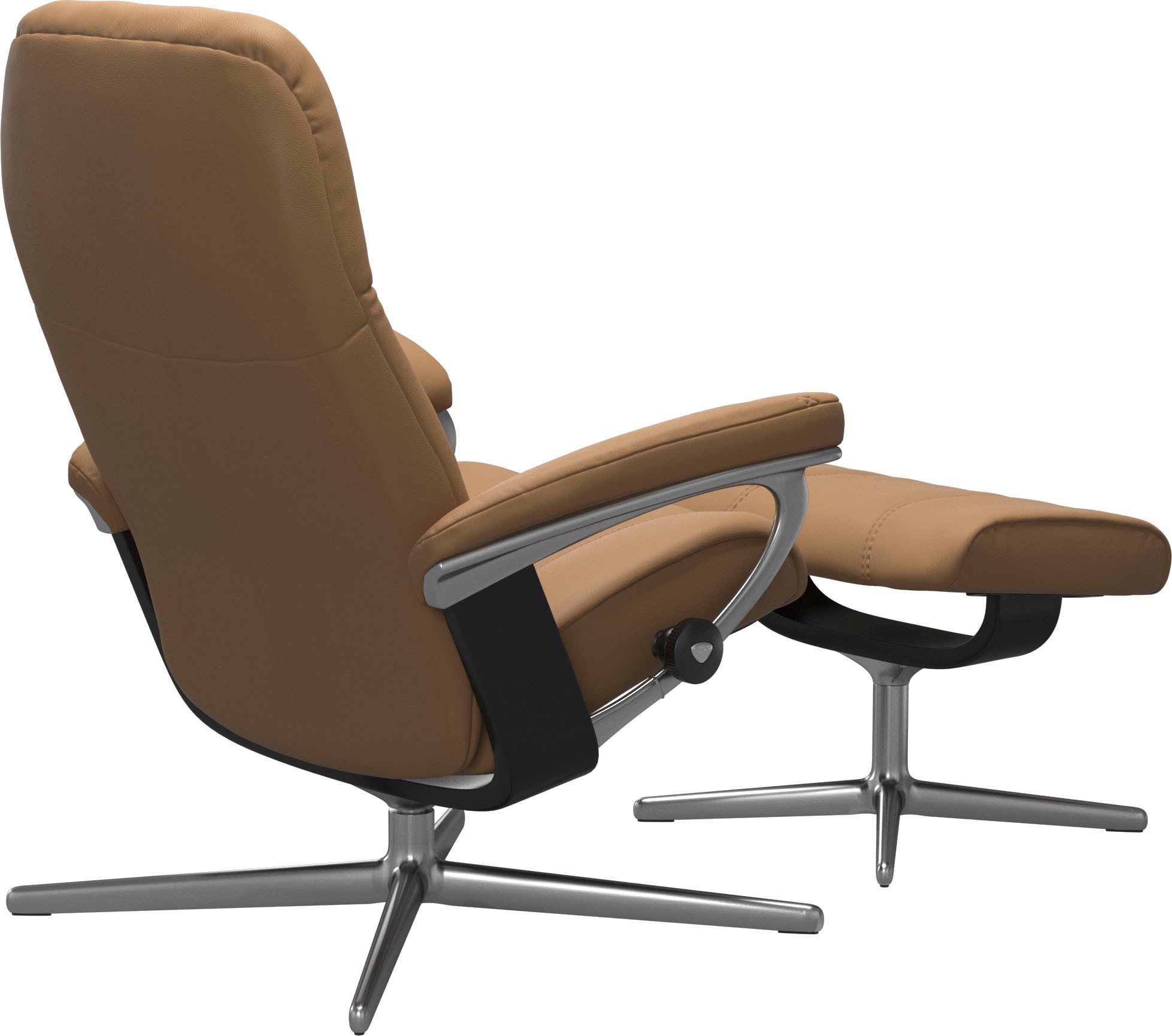 Stressless® Relaxsessel »Consul«, (Set, Relaxsessel mit Hocker), mit Hocker, mit Cross Base, Größe S, M & L, Holzakzent Schwarz