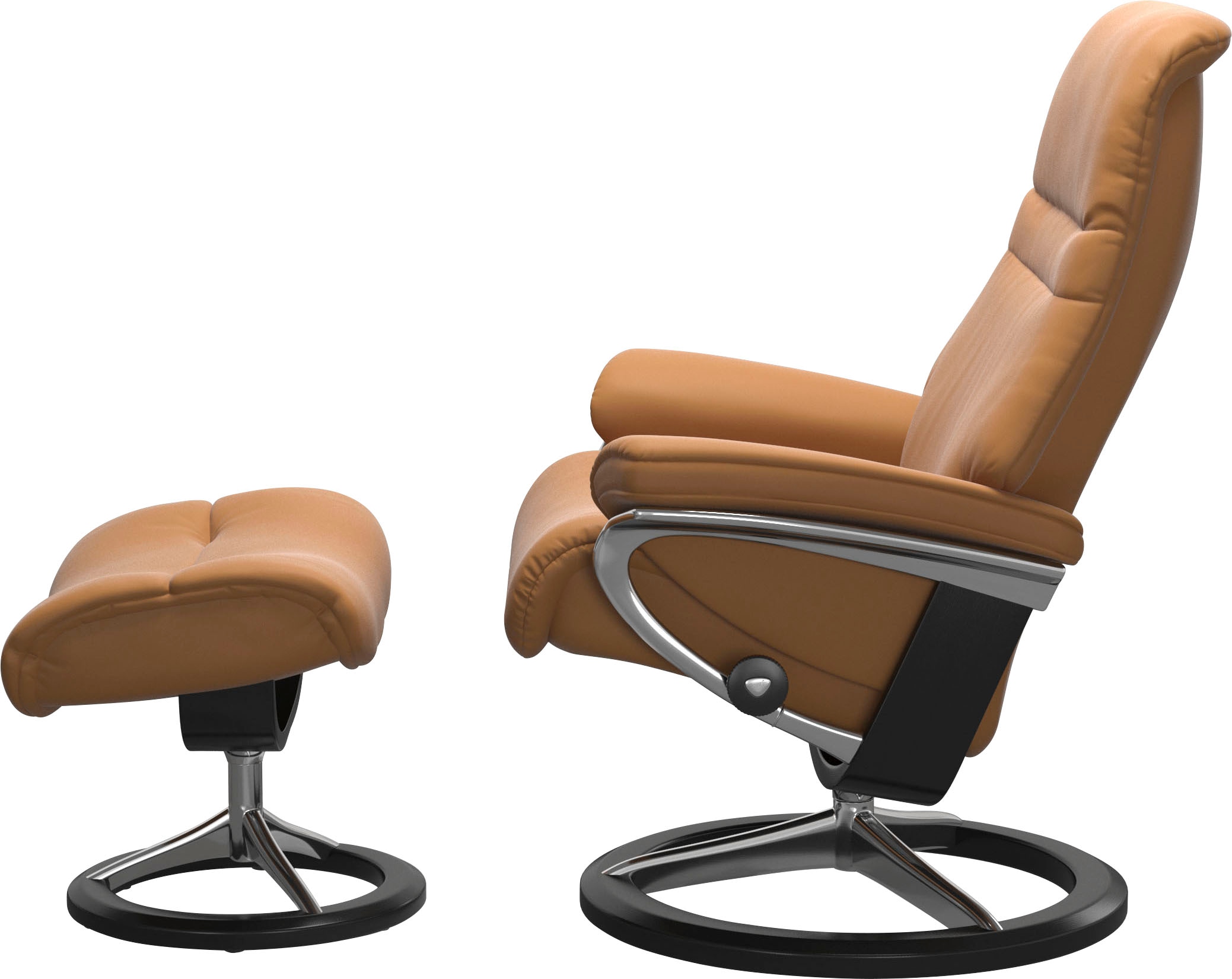 Stressless® Relaxsessel »Sunrise«, (Set, Relaxsessel mit Hocker), mit Signature Base, Größe S, Gestell Schwarz