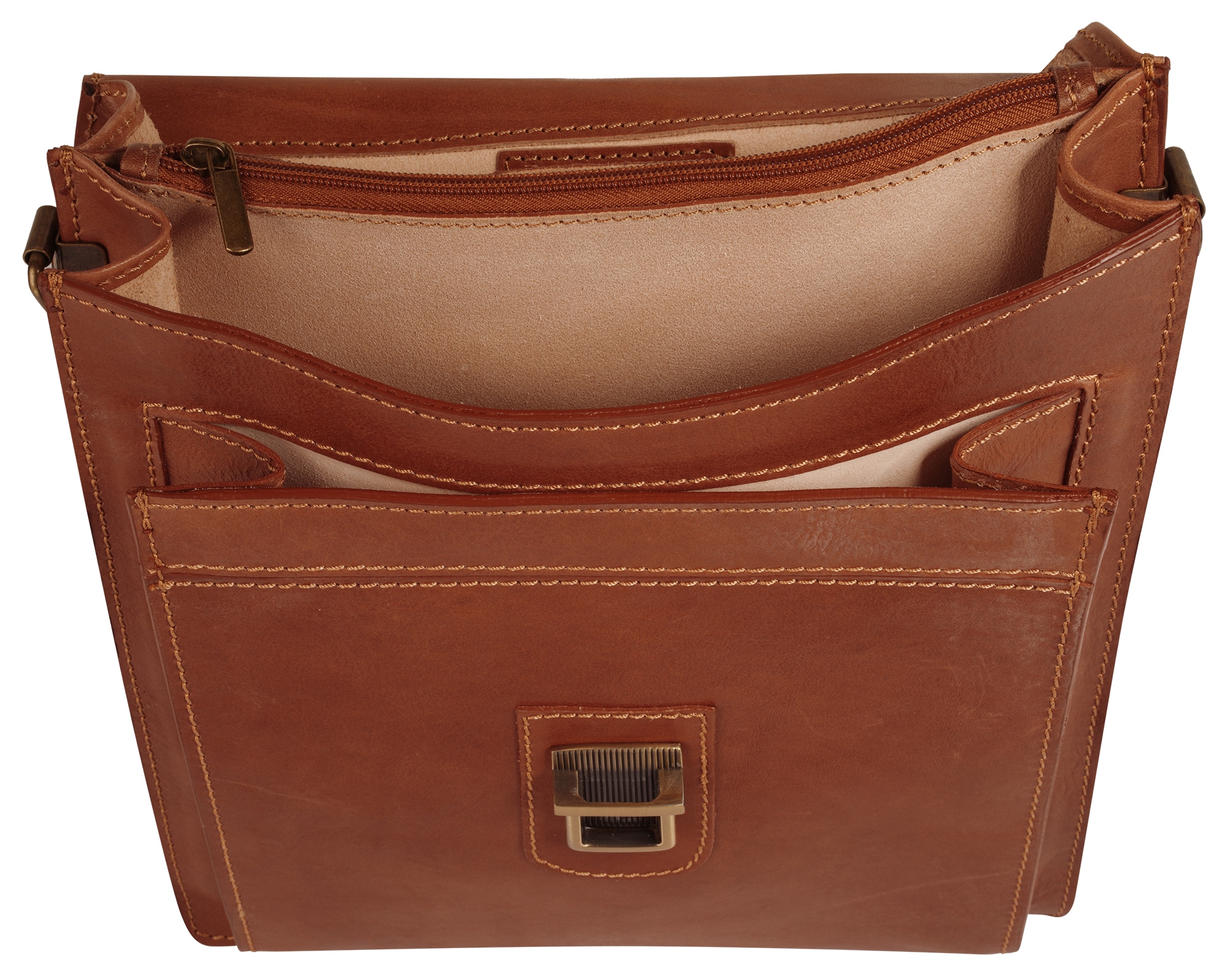 Piké Umhängetasche echt Leder, Made in Italy