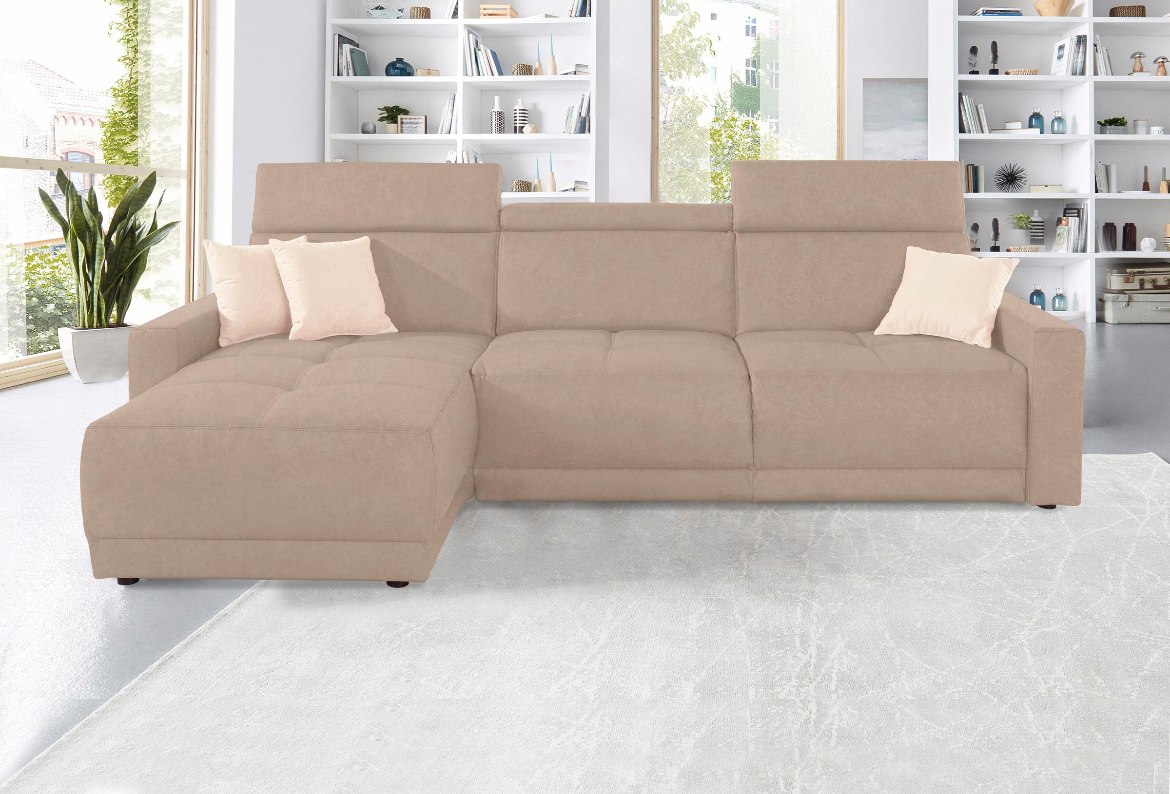DOMO collection Ecksofa »Ava mit moderner Sitzheftung & toller Doppelnaht, günstig online kaufen
