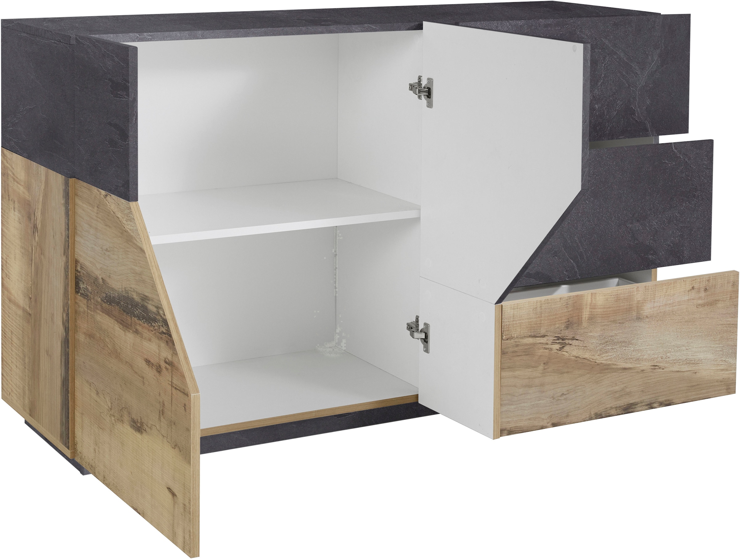 INOSIGN Sideboard »ALIEN-Kommode, Schrank, Anrichte mit 2 Türen und 3 Schubkästen«, Sideboard Breite ca. 140 cm "100 % Made in Italy"