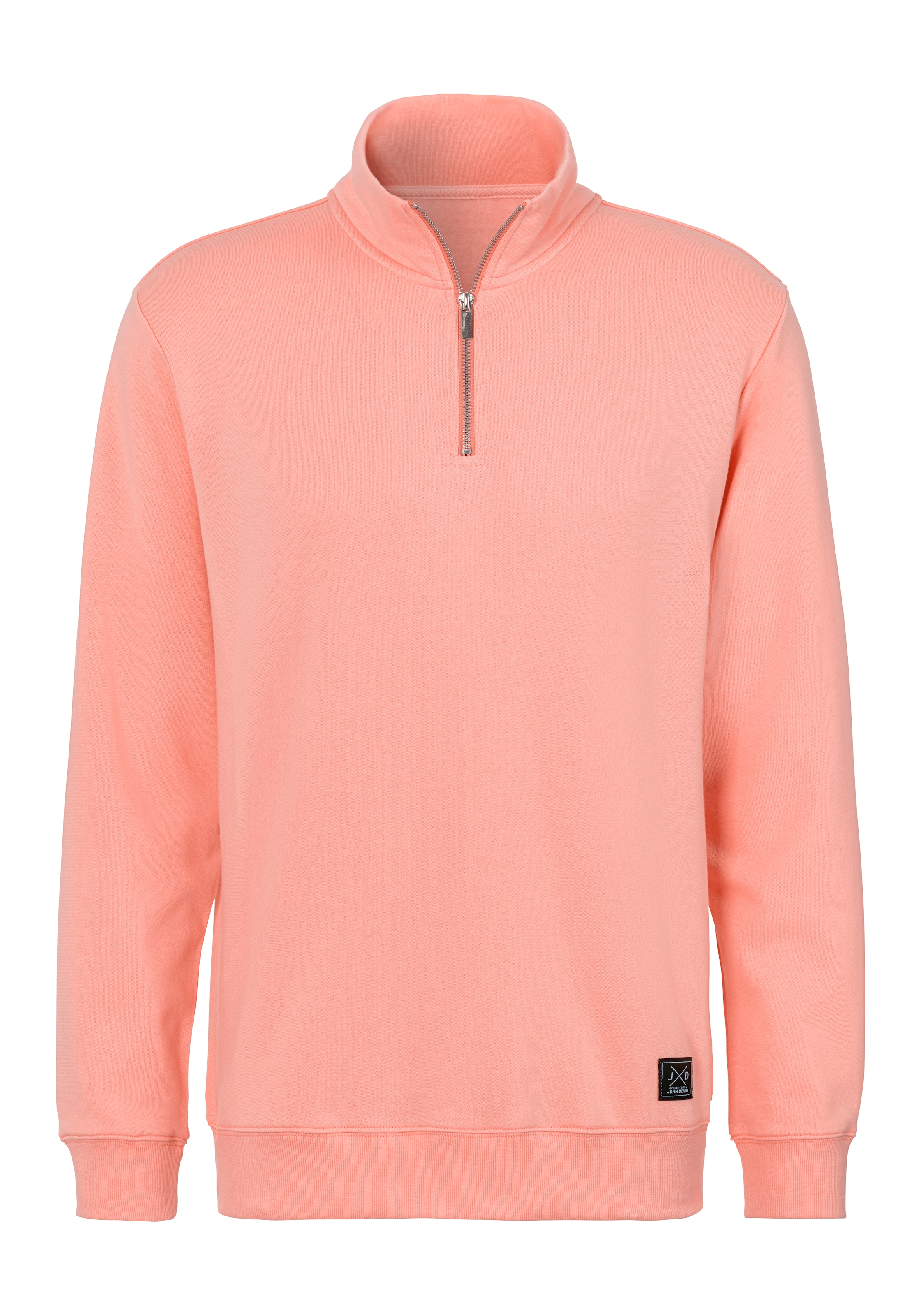 John Devin Sweatshirt, Langarm, Pullover mit Reißverschluss am Stehkragen