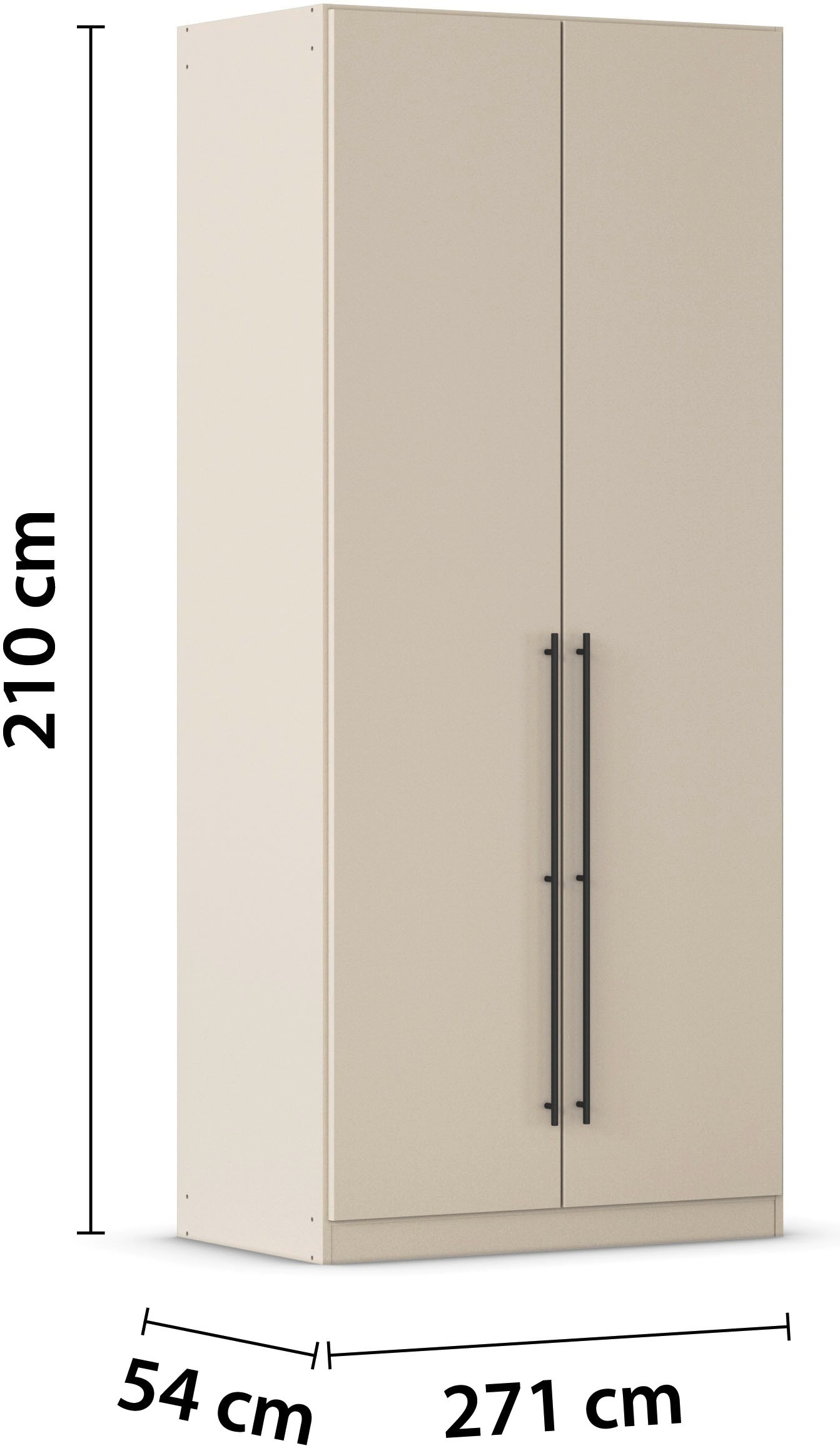 rauch Kleiderschrank »Drehtürenschrank Schrank Garderobe Wäscheschrank Schlafzimmer AVOLA«, (in 3 verschiedenen Ausstattungen BASIC/CLASSIC/PREMIUM), mit hochwertigen Stangengriffen in Schwarz aus Metall MADE IN GERMANY