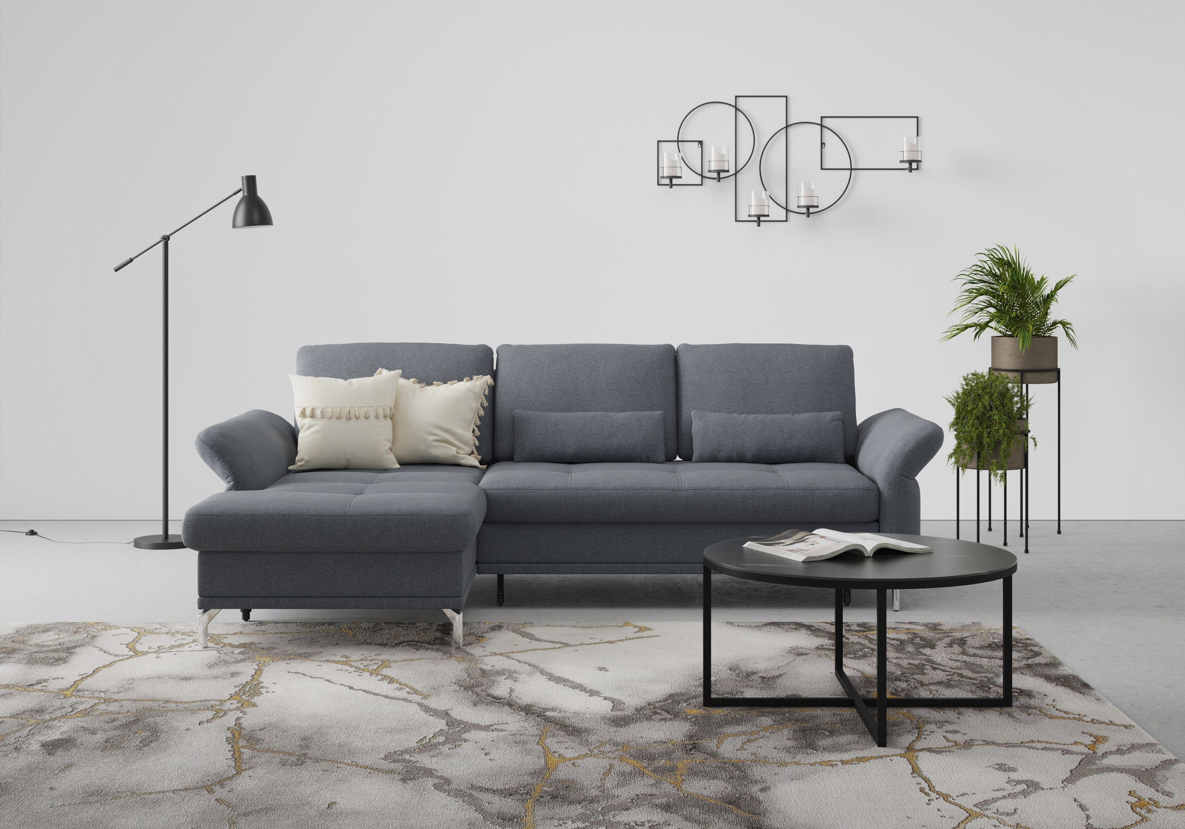 INOSIGN Ecksofa »Palm Beach L-Form«, Federkern, mit Sitztiefenverstellung, wahlweise mit Bettfunktion