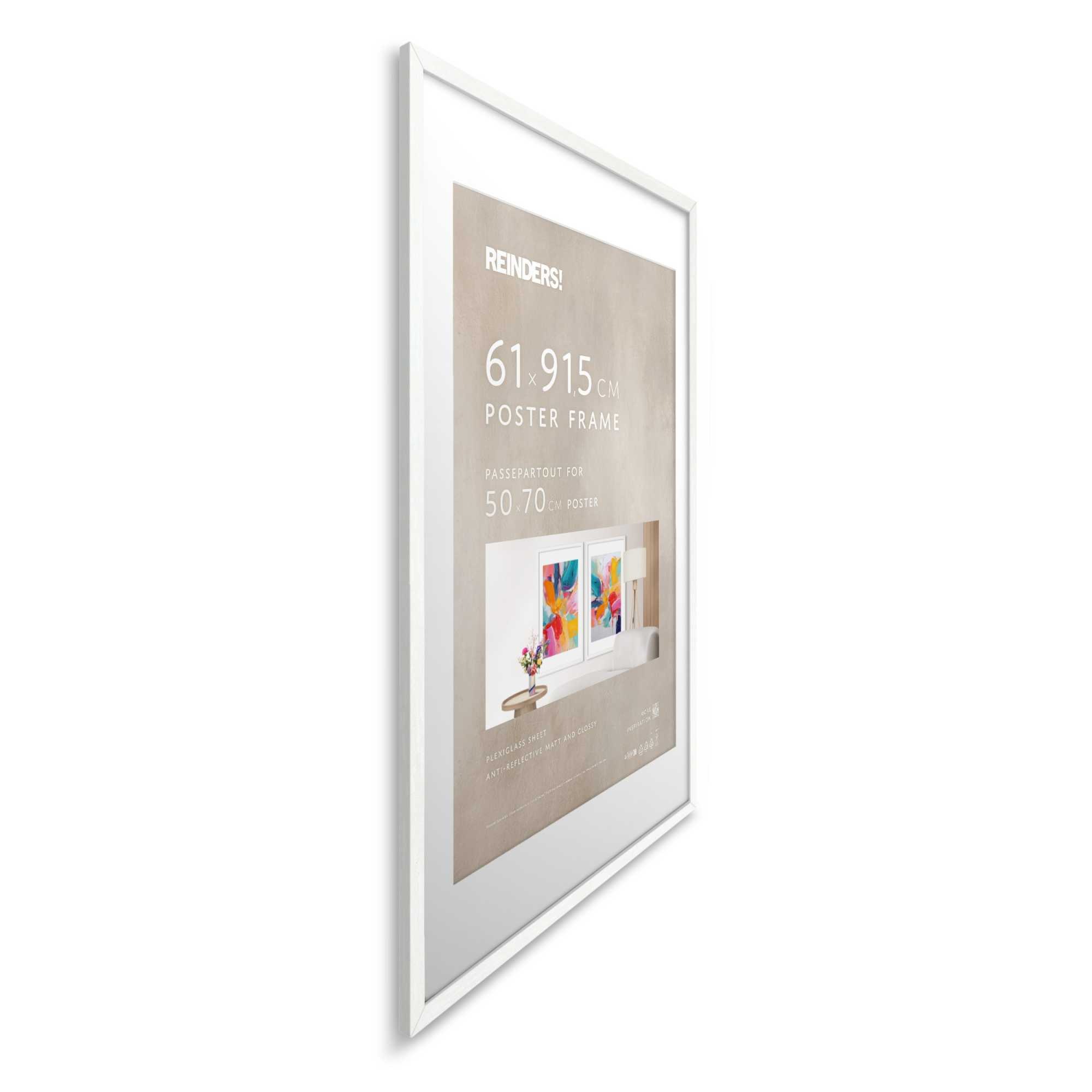 Reinders! Bilderrahmen »Bilderrahmen Poster 61x91,5 oder 50x70«, für 1 Bilder, Wohnzimmer - Weiß - MDF - 64,5x95 cm