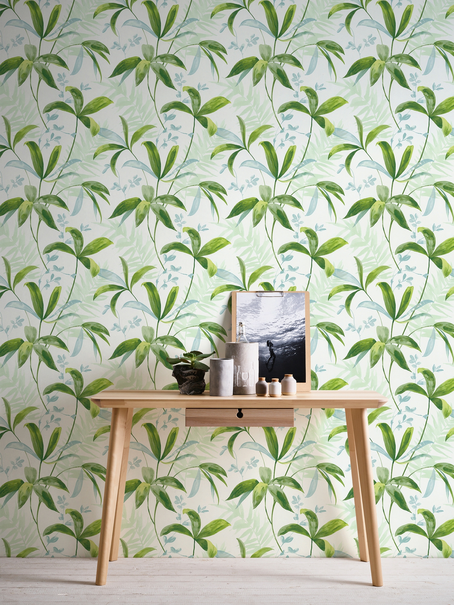 Architects Paper Vliestapete »Jungle Chic«, floral-botanisch-tropisch, Palmentapete Tapete Dschungel Tapeten Wohnzimmer Schlafzimmer Küche