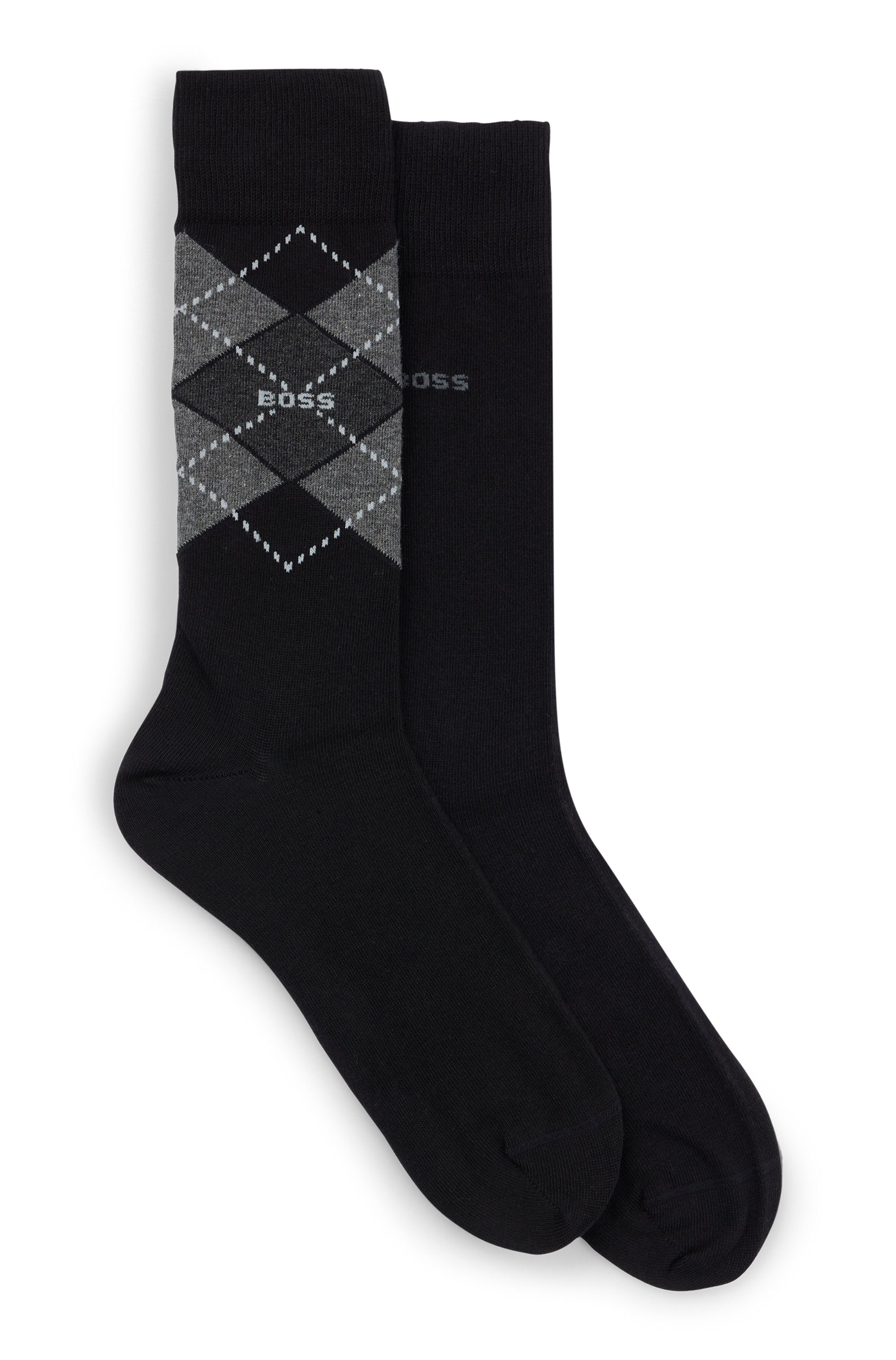 BOSS Socken »2P RS Argyle CC«, (Packung, 2 Paar, 2er Pack), mit BOSS Schriftzug