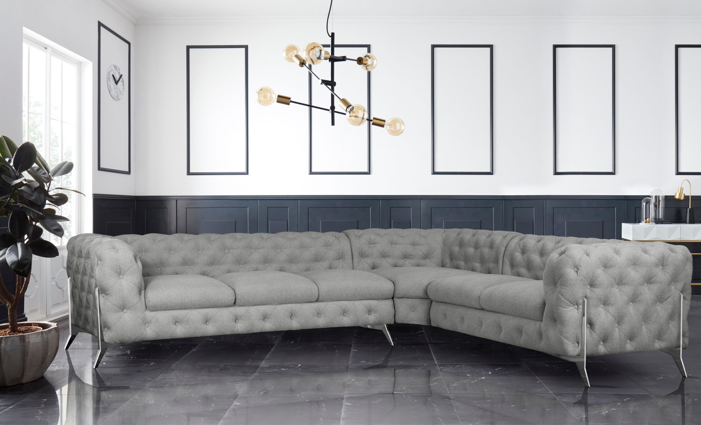 Home affaire Chesterfield-Sofa »Amaury L-Form« großes Ecksofa, Chesterfield günstig online kaufen