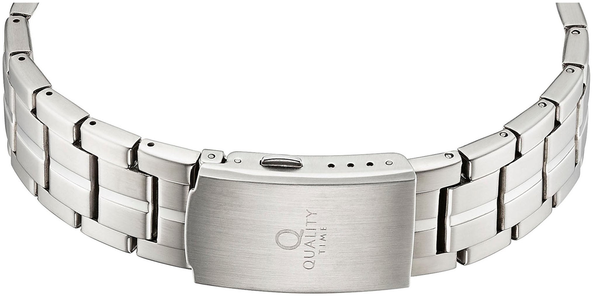 QUALITY TIME Funk-Multifunktionsuhr, Armbanduhr, Solar, Herrenuhr, Edelstahlarmband, analog, digital