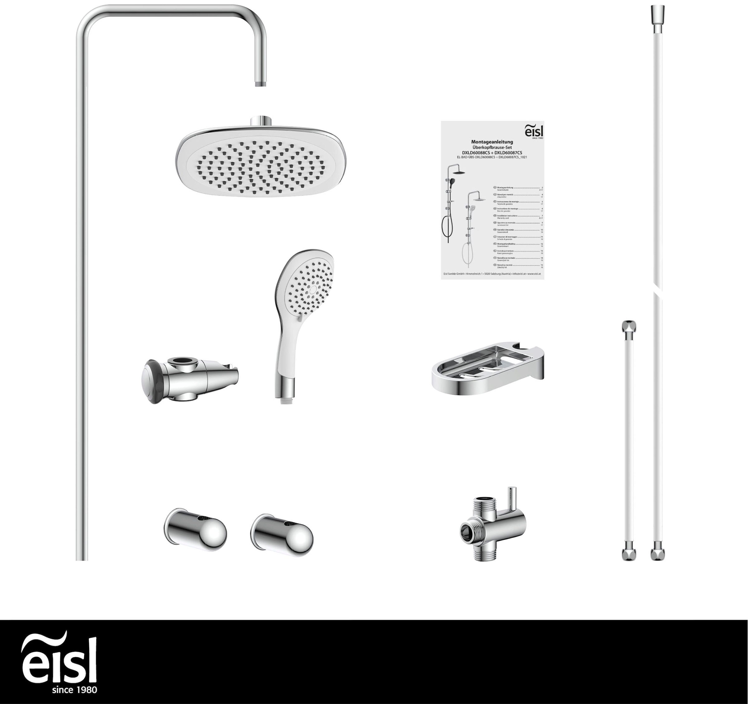 Eisl Brausegarnitur »DUSCHTRAUM« 3-fach verstellbare Wellness Handbrause mit Antikalk-Noppen