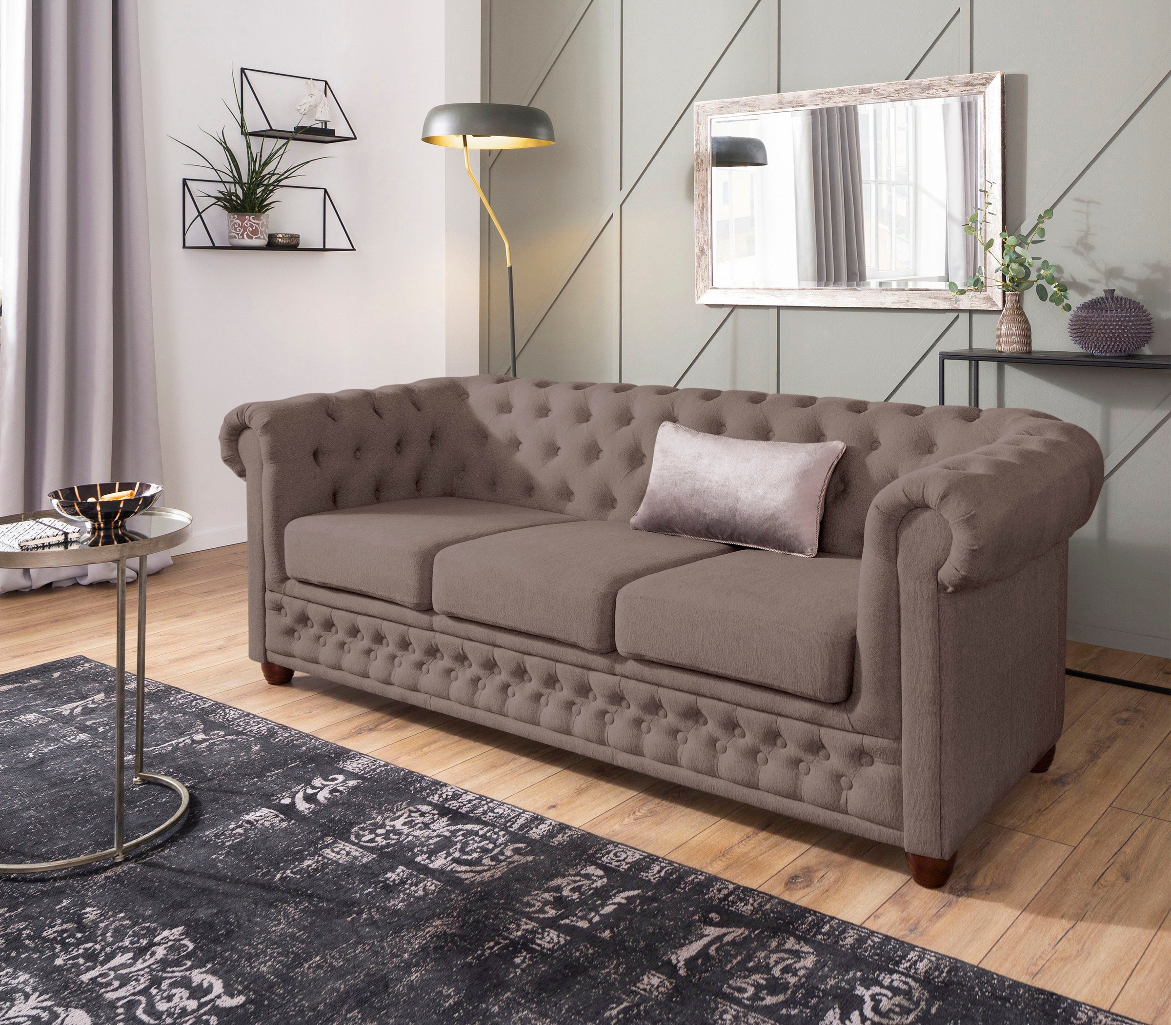 Home affaire Chesterfield-Sofa »New Castle«, mit hochwertiger Knopfheftung günstig online kaufen