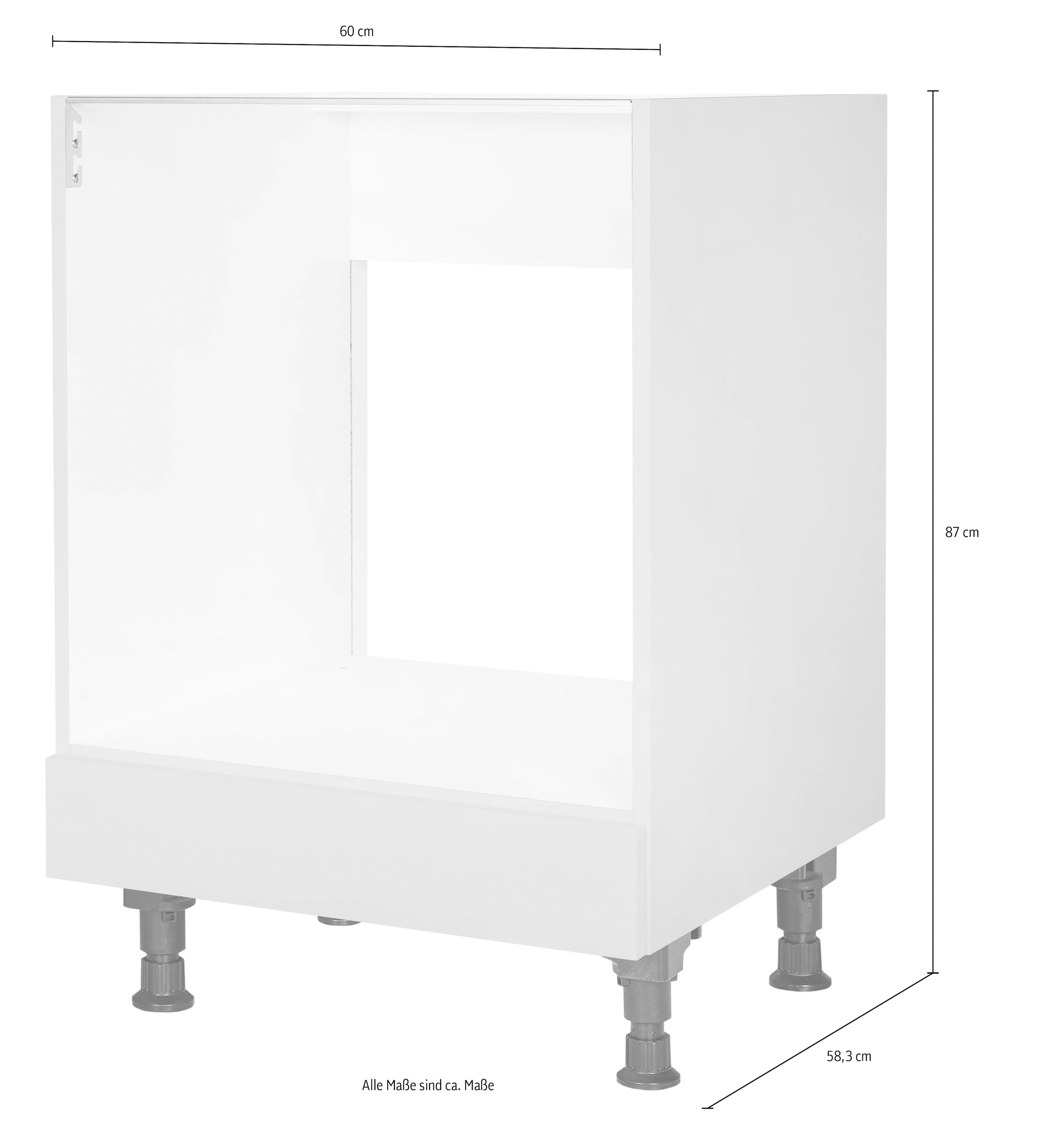 nobilia® Herdumbauschrank »"Laser", vormontiert, mit höhenverstellbaren Sockelfüßen,« Breite 60 cm