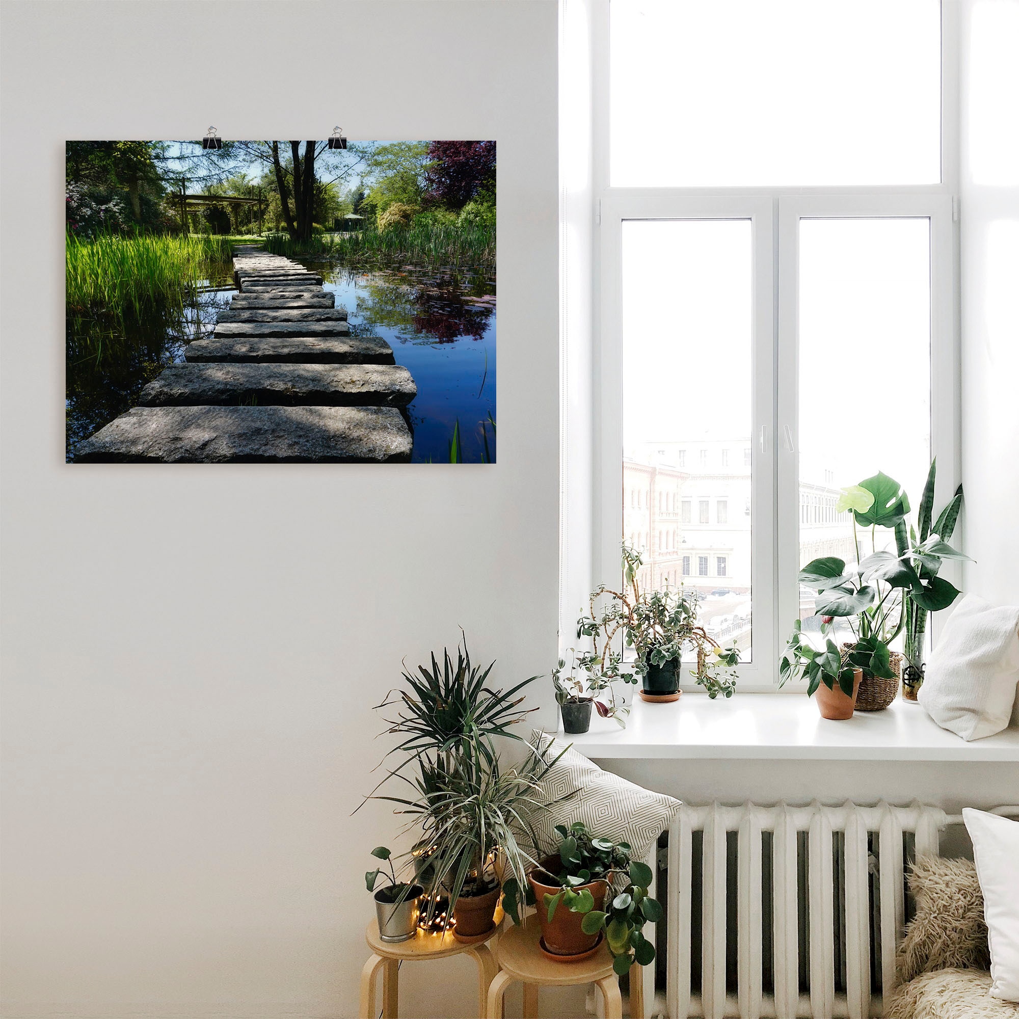 Artland Wandbild »Weg am Teich«, Gewässer, (1 St.), als Leinwandbild, Poster, Wandaufkleber in verschied. Größen