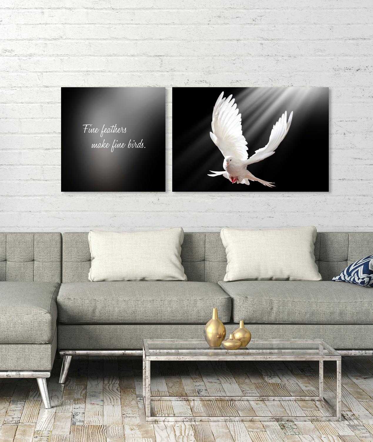 queence Leinwandbild »Birds«, Vogelbilder-Vögel-Kunst-Modern-Spa-Spa Bilder günstig online kaufen