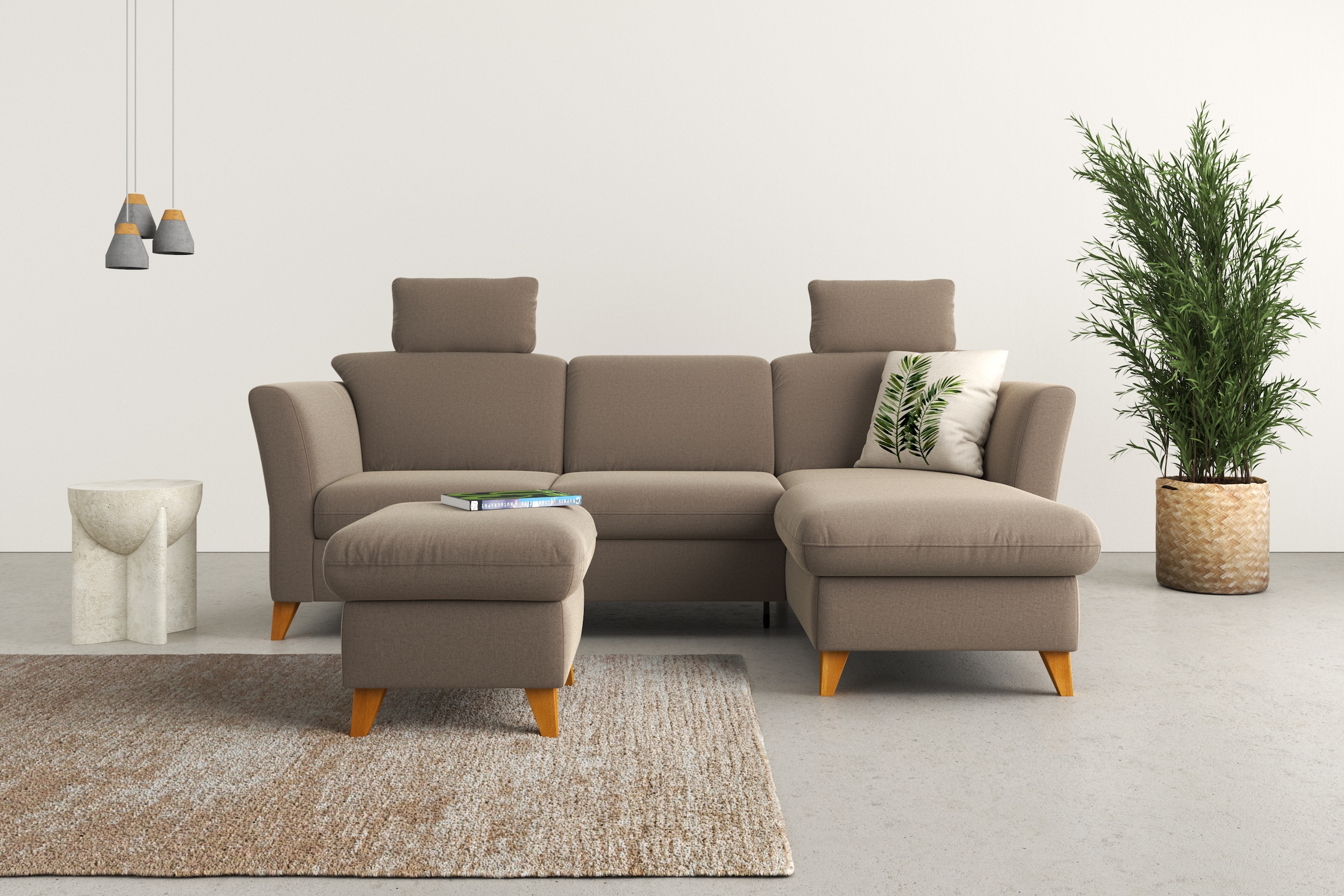 Home affaire Ecksofa »Trelleborg L-Form«, Federkern-Polsterung, wahlweise mit Bettfunktion und Bettkasten