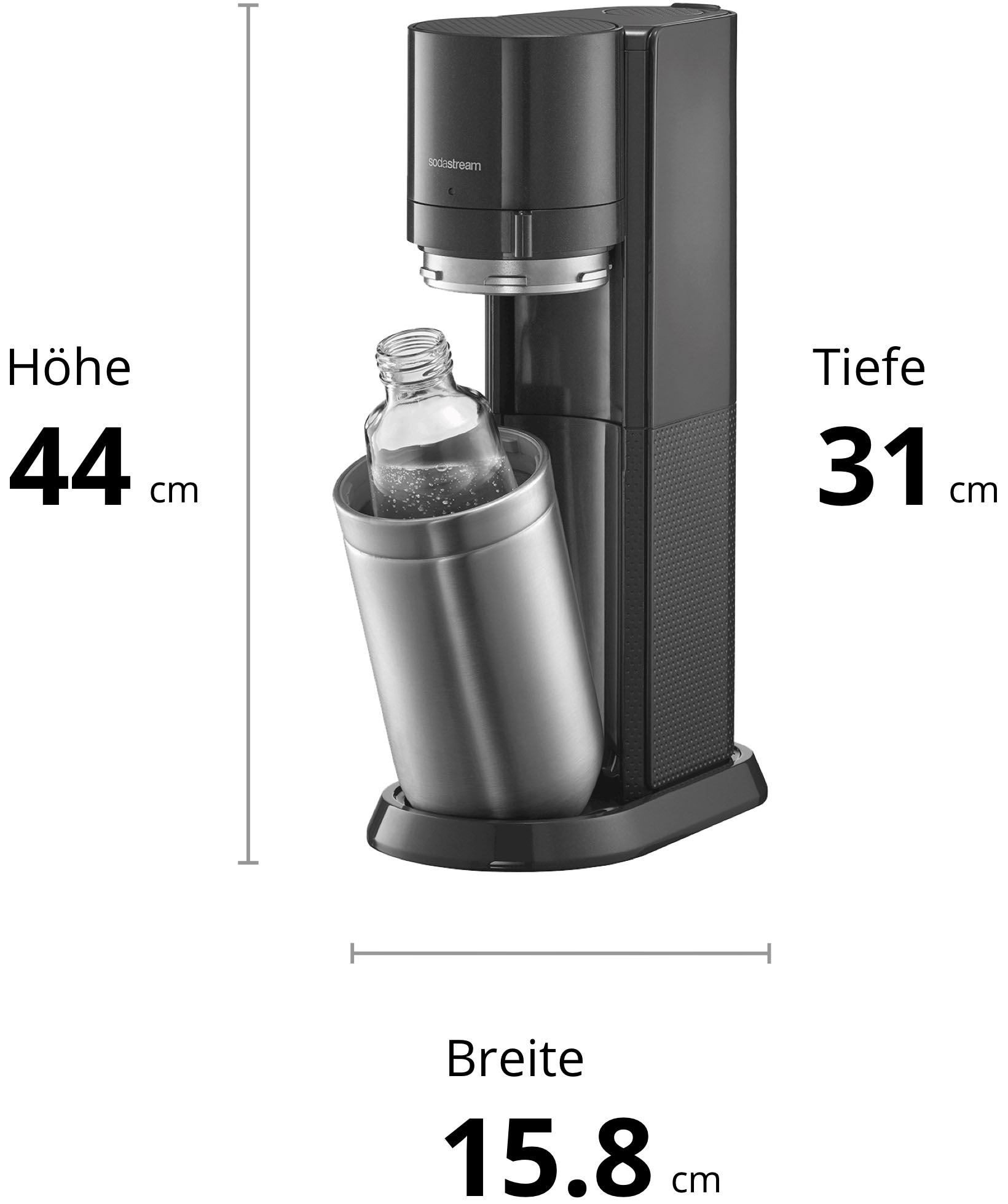 online Kunststoff-Flasche 1x und »DUO«, 4 1L bestellen Wassersprudler tlg.), mit spülmaschinenfeste 1L CO2-Zylinder, 1x Glasflasche SodaStream (Set,
