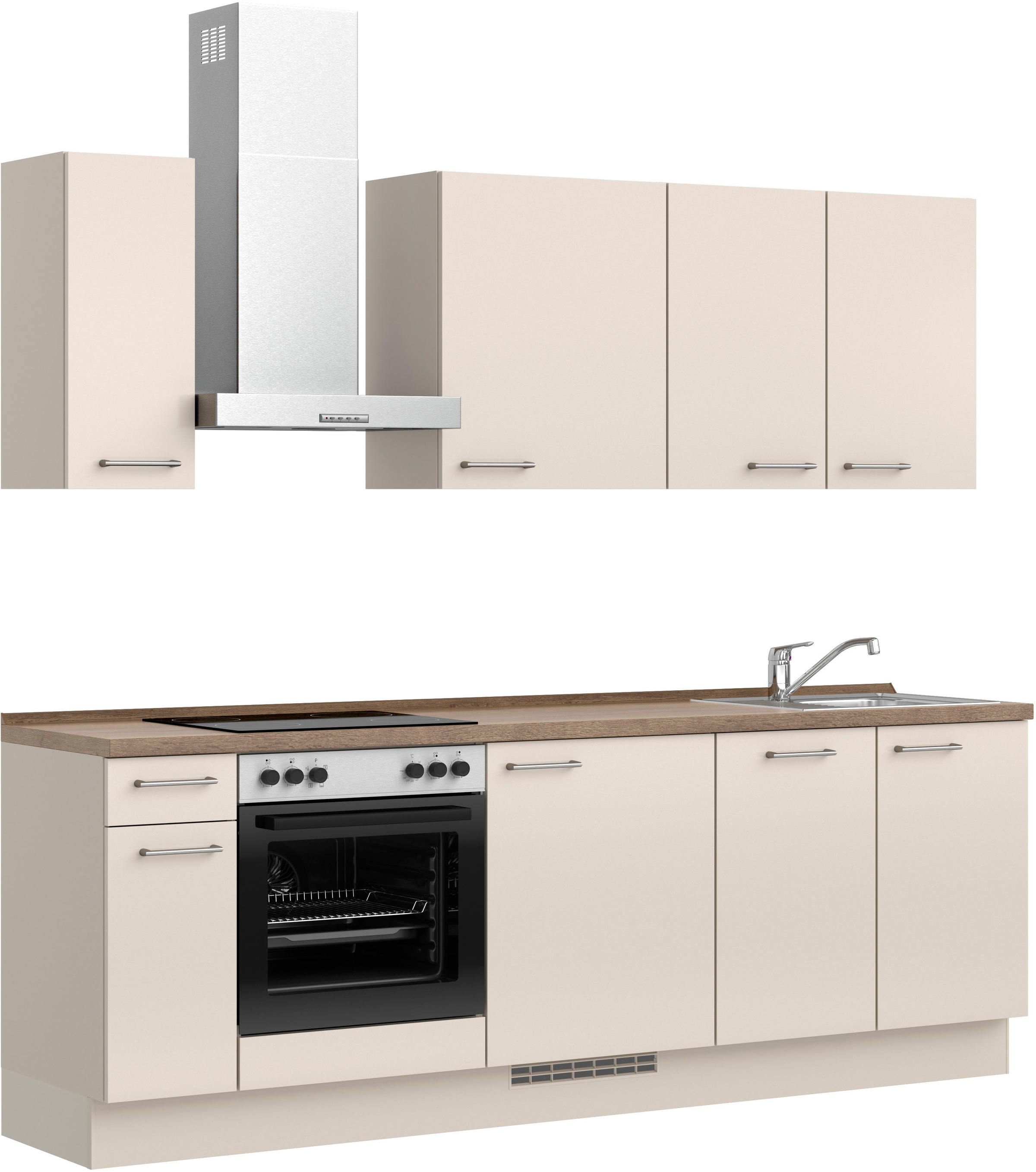 nobilia® Küchenzeile »"Laser I"«, vormontiert, Ausrichtung wählbar, Breite 240 cm, wahlw. mit E-Geräten