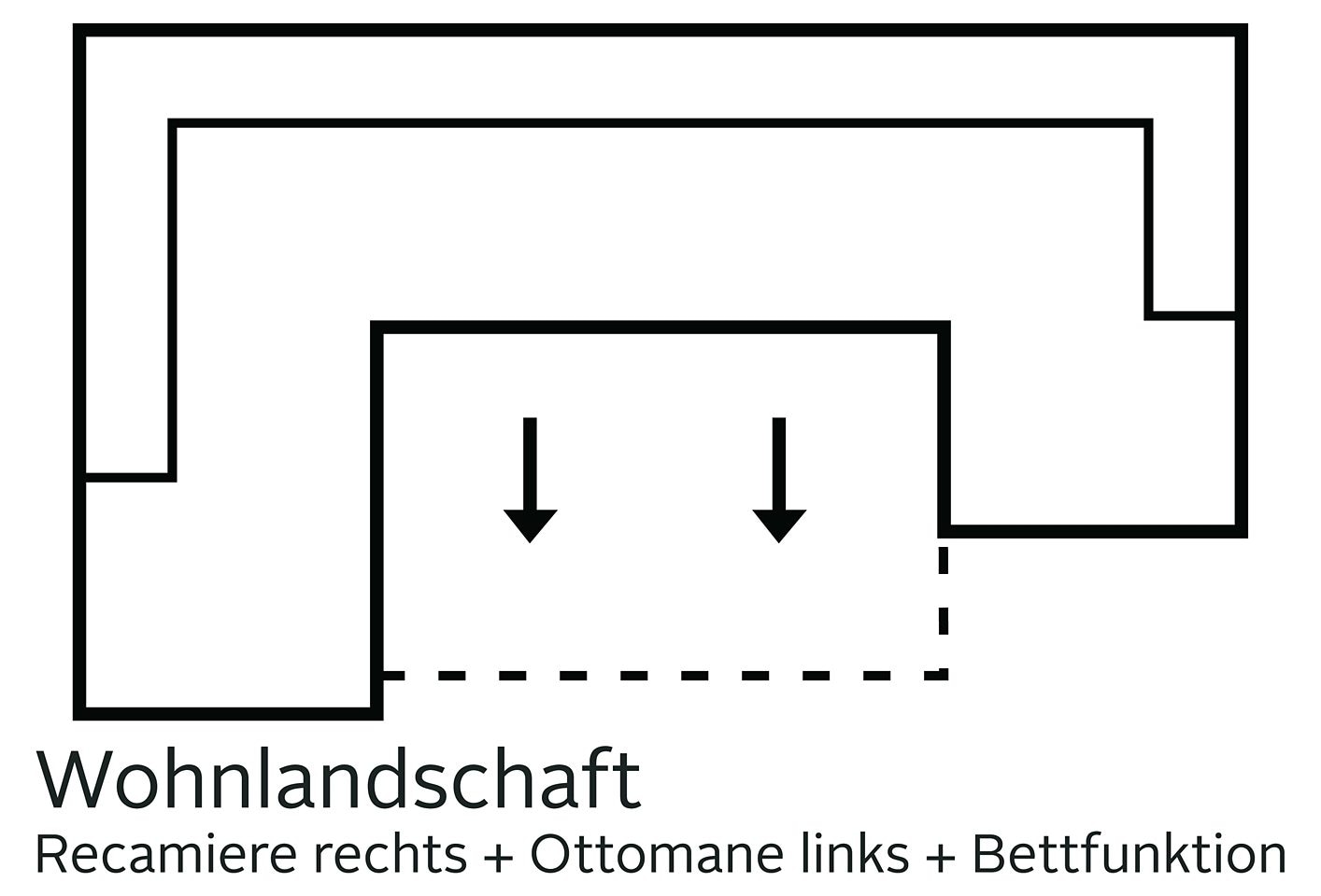 DOMO collection Wohnlandschaft »Santana mit viel Platz, komfortabel, moderner Fuß, bequeme Armlehne«, wahlweise mit Bettfunktion, U-Form