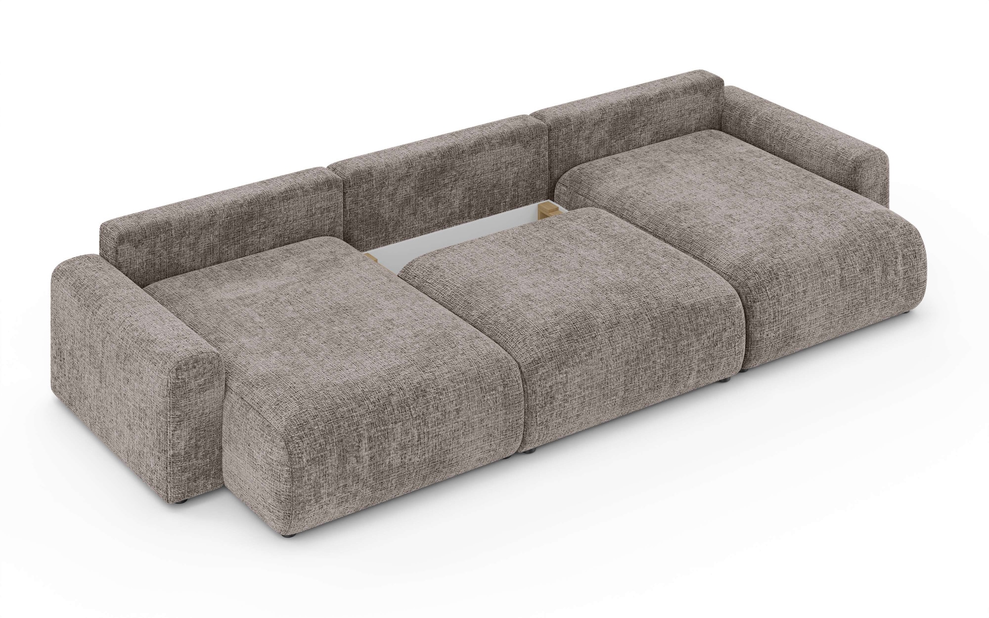 Home affaire Wohnlandschaft »LAKESIDE mit Bettfunktion und Bettkasten, Maße B/T/H: 332,5/142/84 cm«, U‑Form mit vielen Kissen und Wellenunterfederung