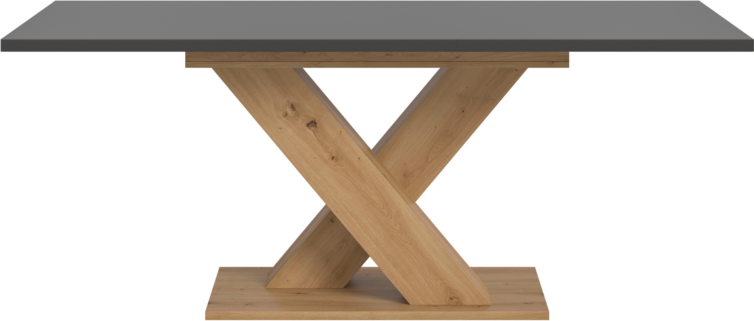 INOSIGN Esstisch »Motus, ausziehbar 150 -190 cm, inklusive 40 cm Einlegeplatte«, (Set, 1 St.), X-Gestell mit Bodenplatte, Tisch, Küchentisch, Esszimmer, Küche