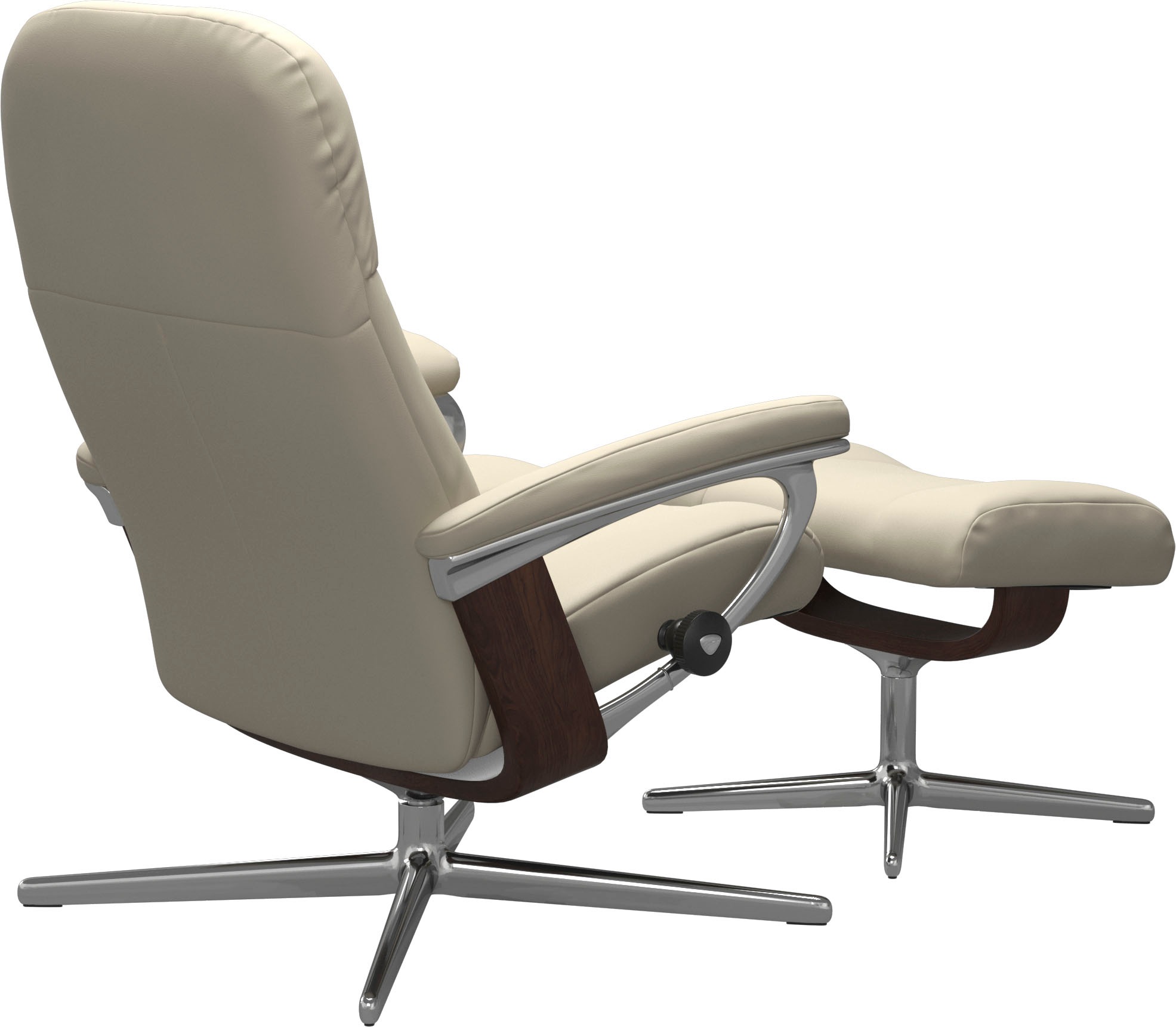 Stressless® Relaxsessel »Garda«, (Set, Relaxsessel mit Hocker), mit Hocker, mit Cross Base, Größe M & L, Holzakzent Braun