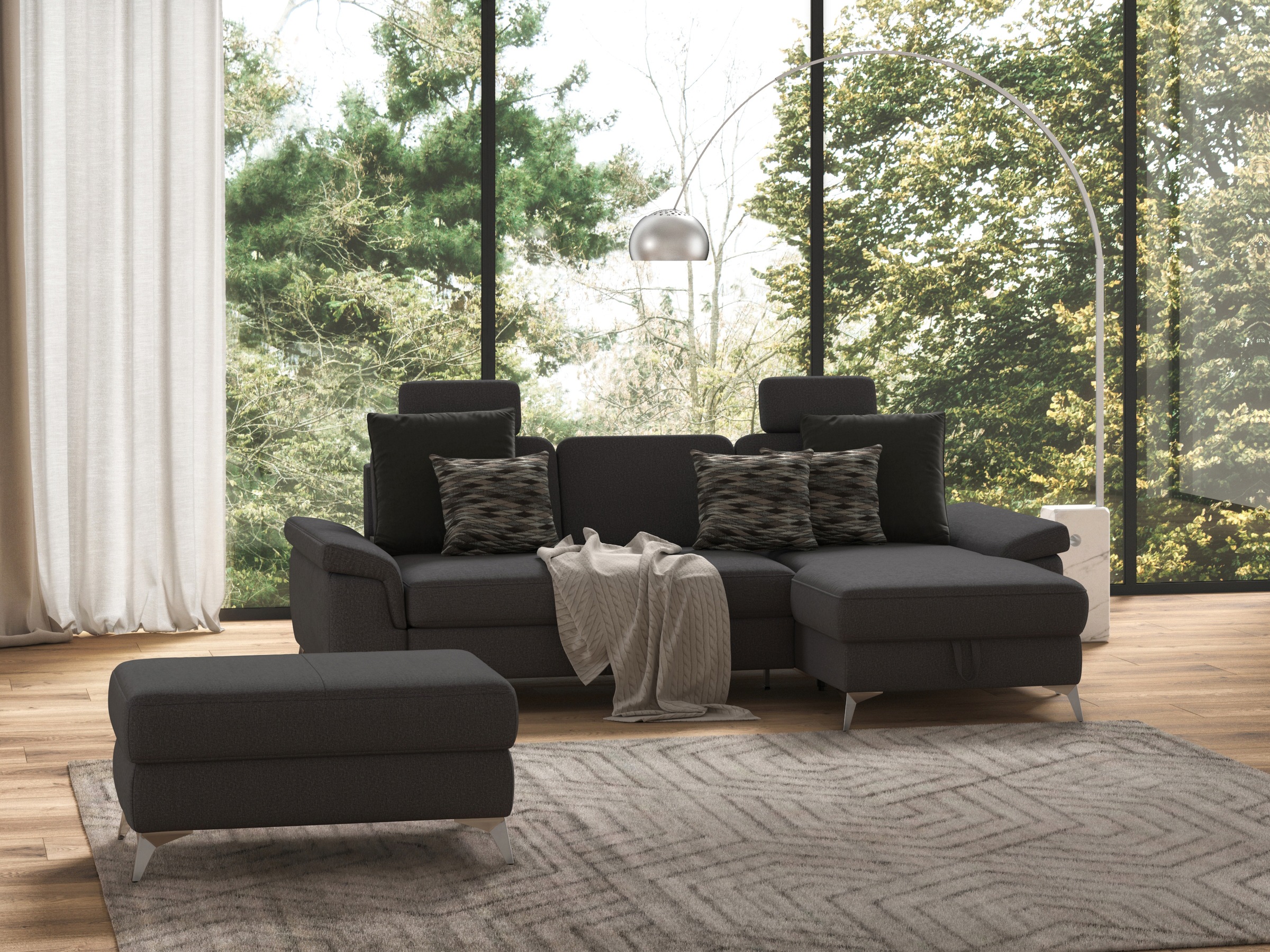 sit&more Ecksofa "Padua L-Form", inklusive Sitztiefenverstellung, Armteilfu günstig online kaufen