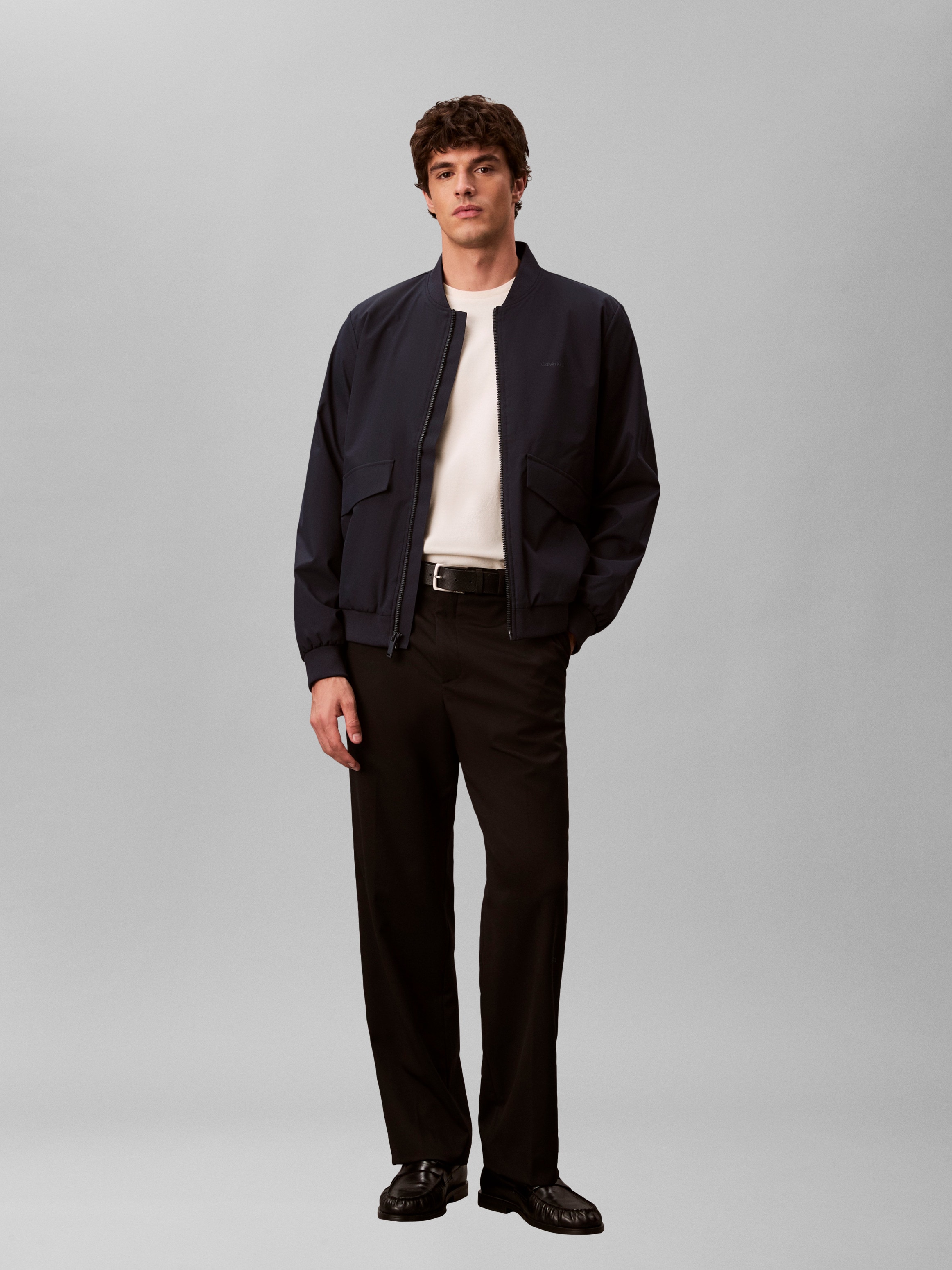Calvin Klein Jeans Bomberjacke »LS SOFT TECH BOMBER JACKET« ohne Kapuze Regular fit mit Stehkragen