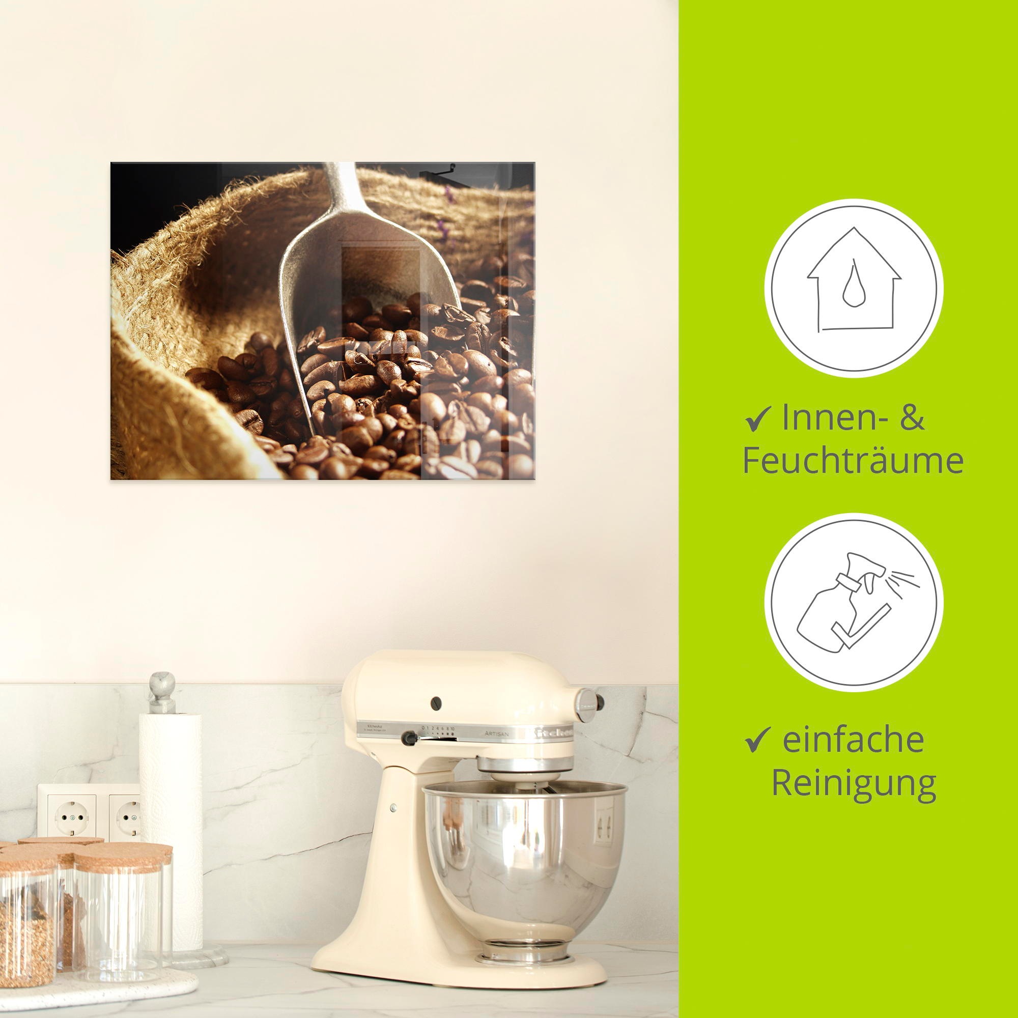 Artland Glasbild »Kaffee«, Getränke, (1 St.), in verschiedenen Größen