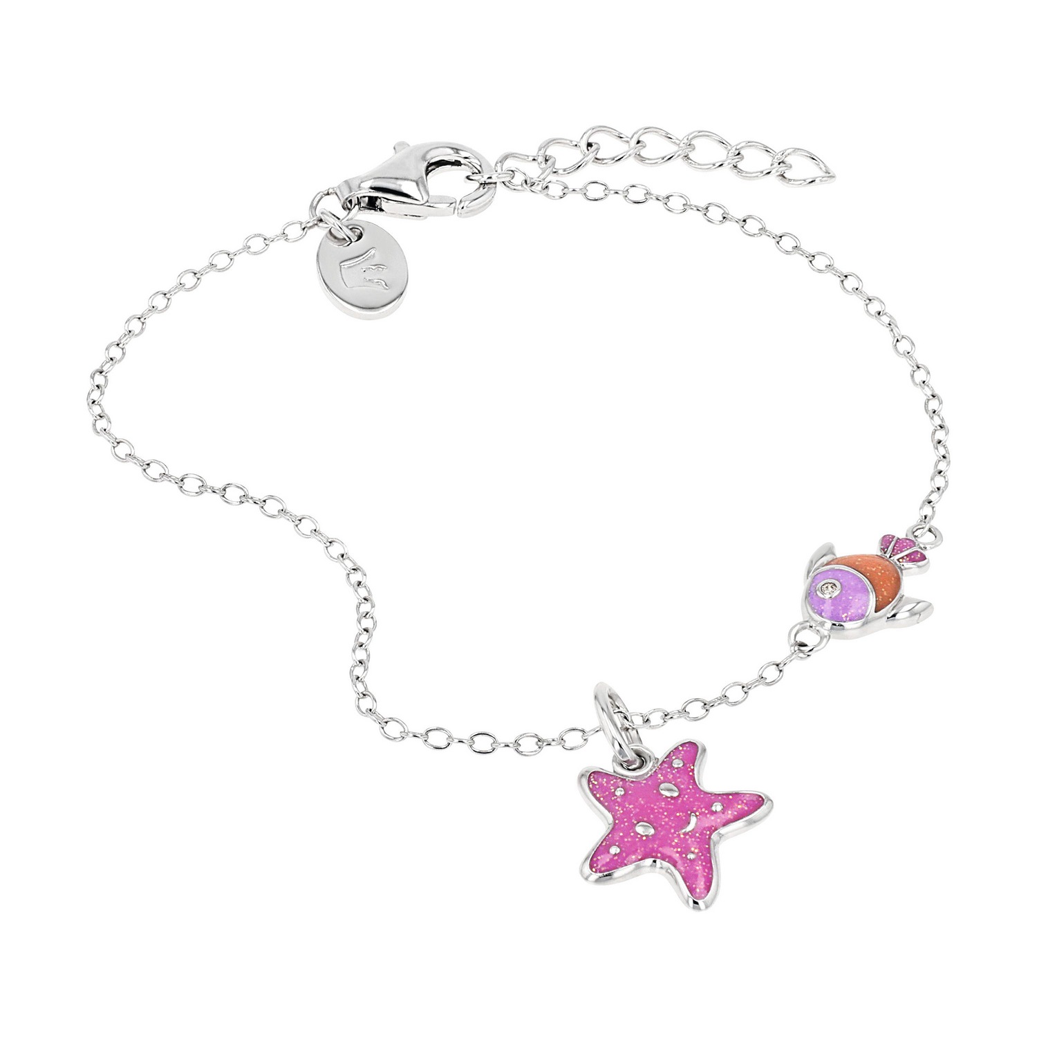 Prinzessin Lillifee Silberarmband »Seestern-Optik, Fisch-Optik« mit Zirkonia (synth.)   - Emaille