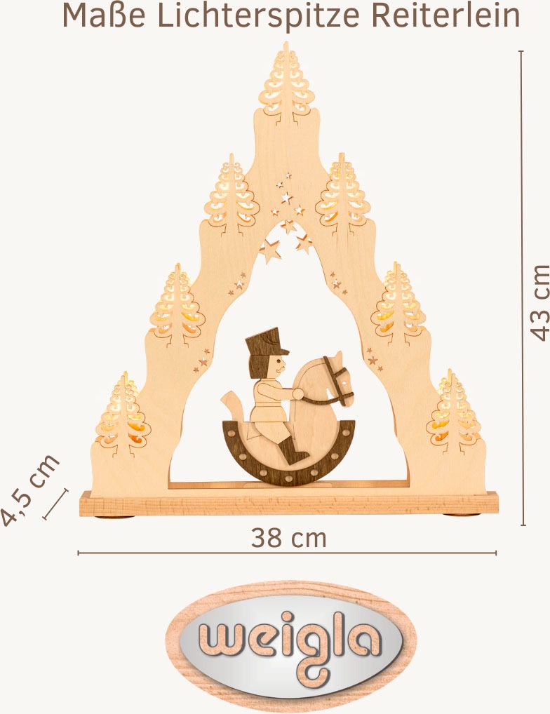 Weigla Schwibbogen »Reiterlein, Lichterspitze aus Holz, NATUR-BRAUN«, Erzge günstig online kaufen