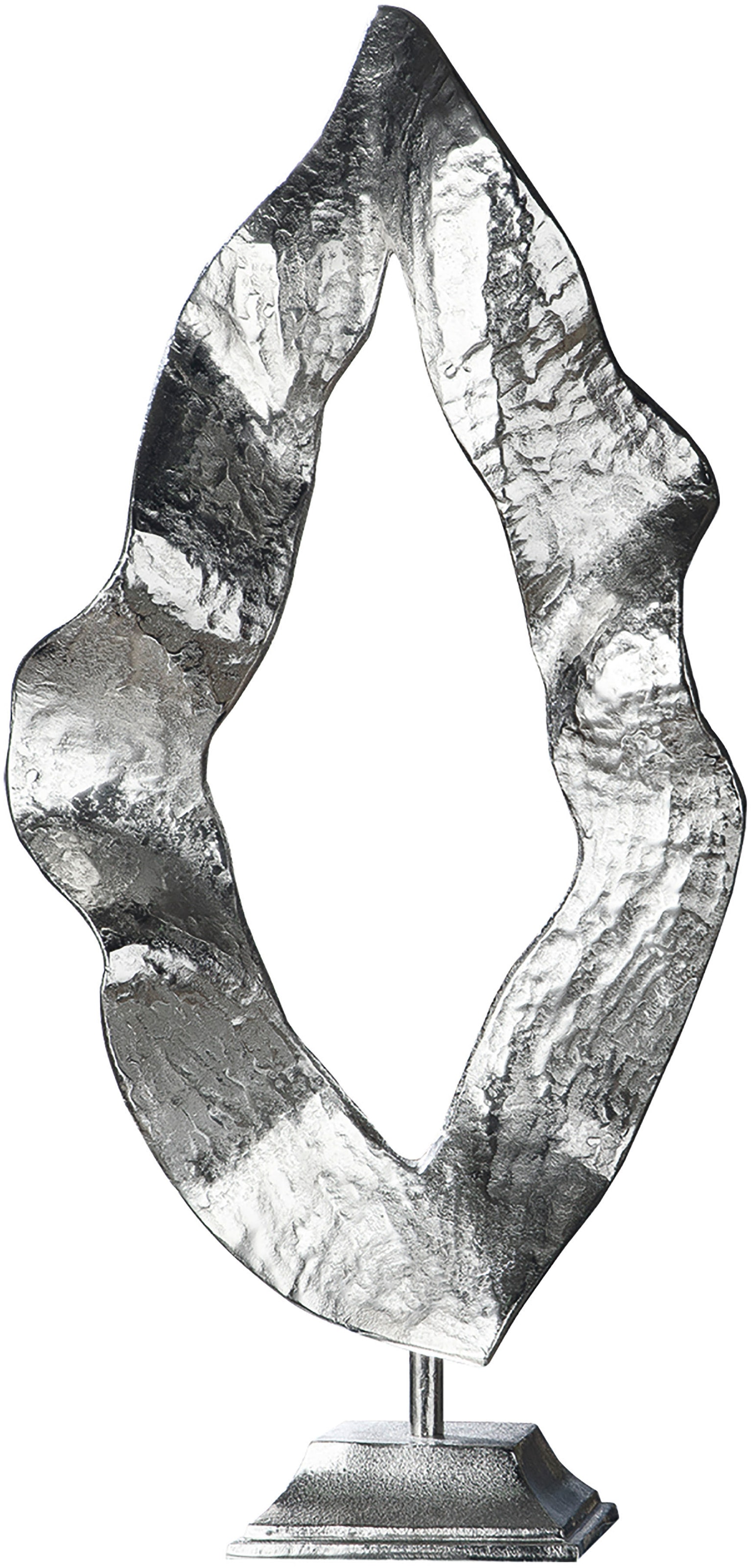 GILDE Dekoobjekt »Skulptur Flamme, silber«, Höhe 81 cm, aus Metall,  Wohnzimmer auf Raten kaufen